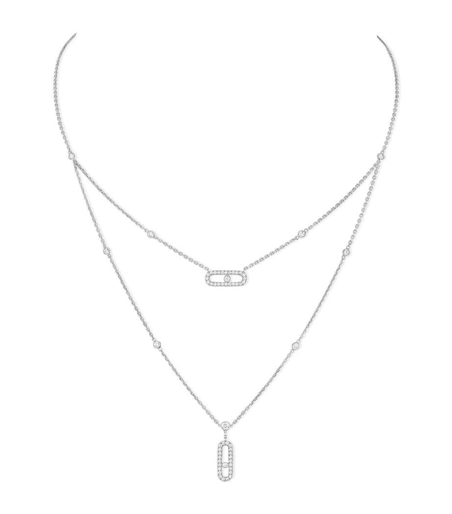 White Gold and Diamond Move Uno Necklace WHITE GOLD Image 1