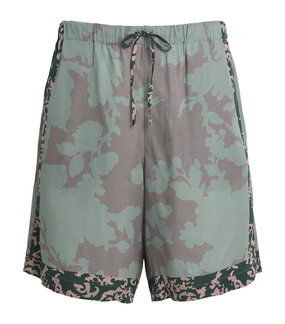 DRIES VAN NOTEN Piperi Printed Swim Shorts Petrol