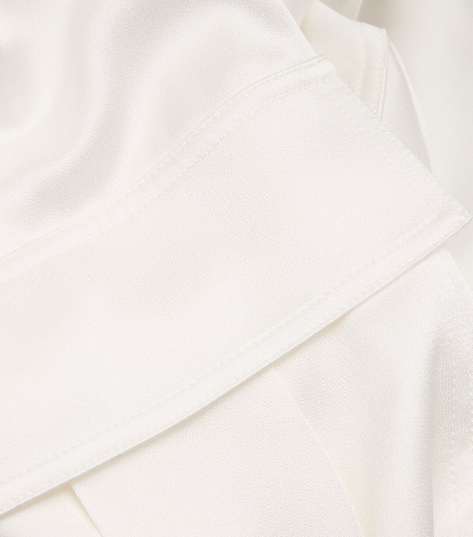 Satin Cargo Trousers 9124 MILKY WHITE Image 5