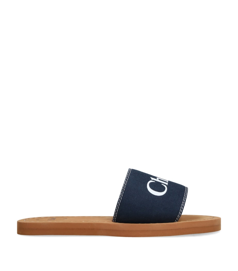 Chloé Kids Canvas Logo Slides Navy Image 1