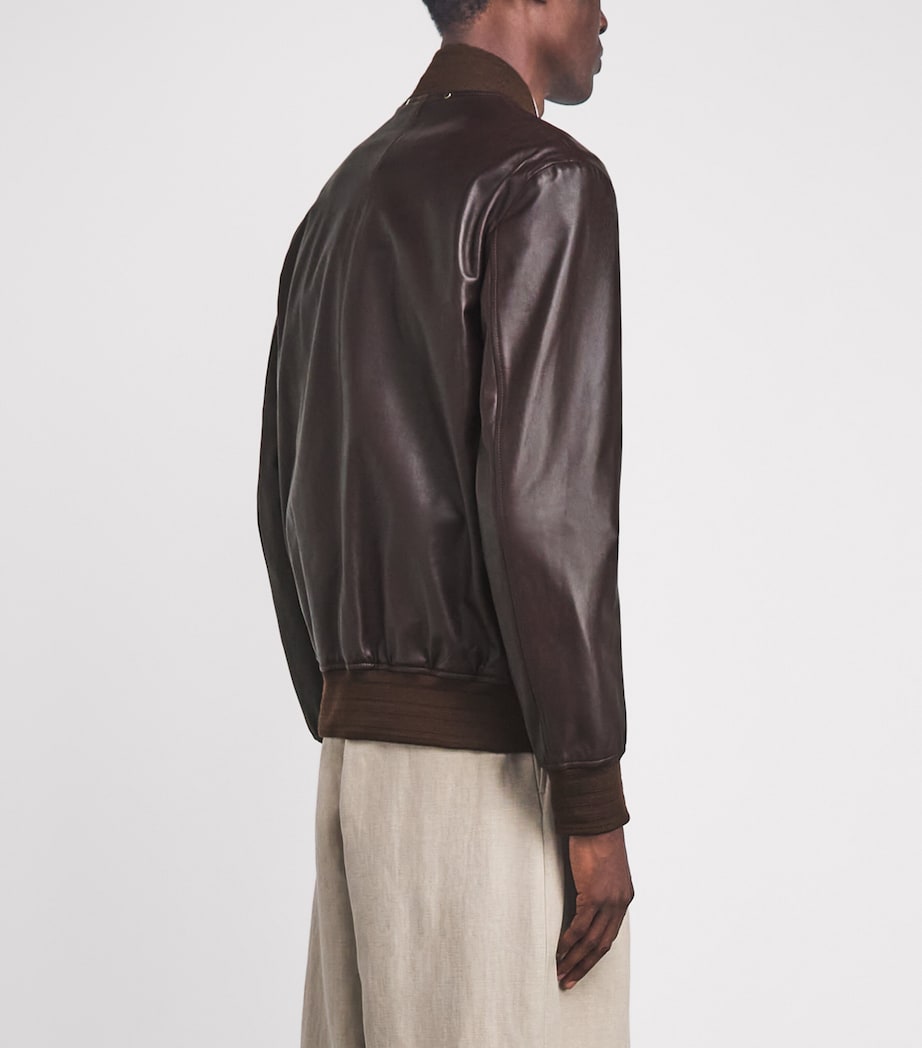 Paul Smith Mens Leather Bomber Jacket Image 5