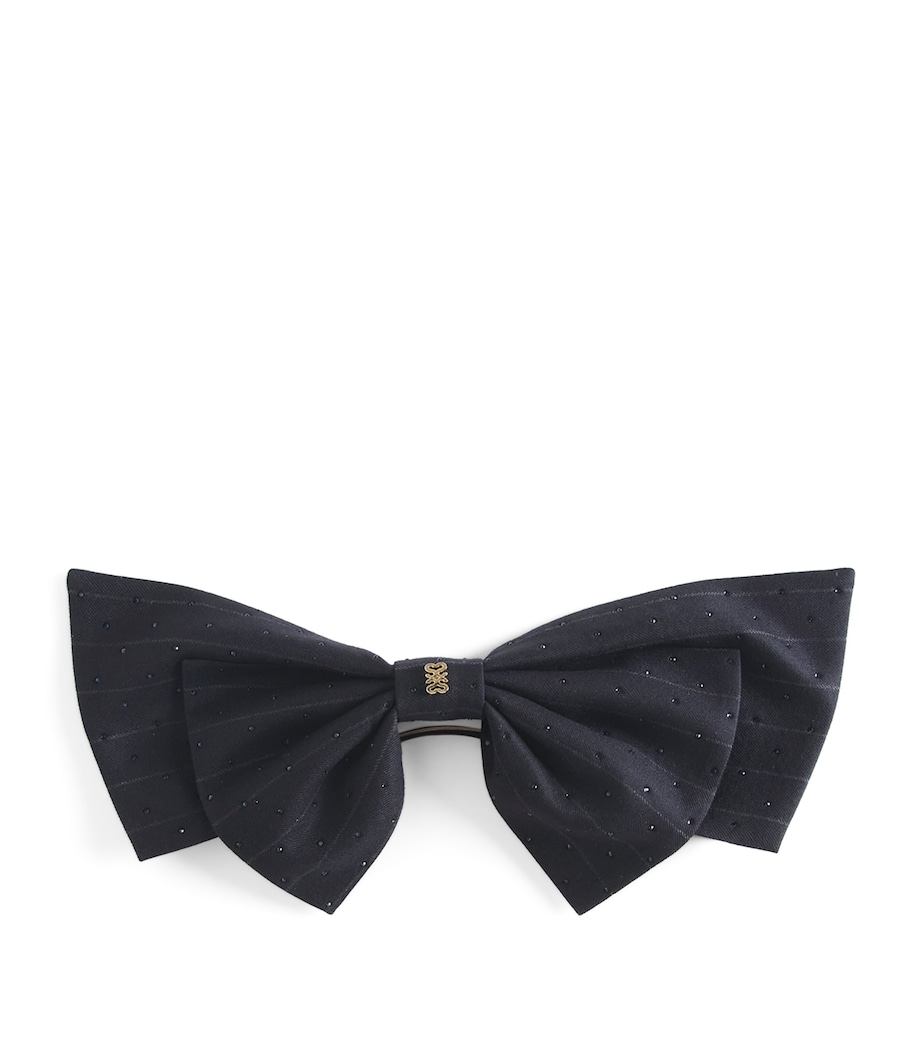 Crystal-Embellished Hair Bow NAVY BLUE Image 1