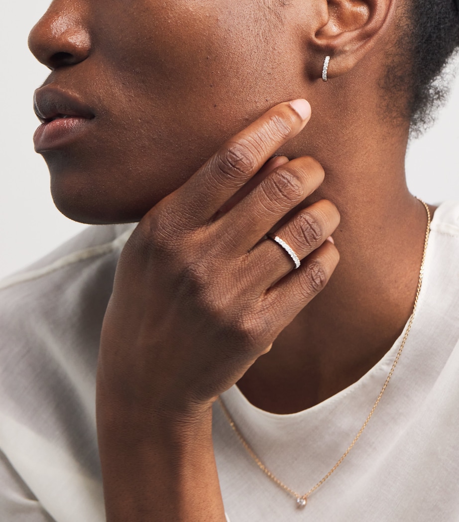 Rose Gold and Diamond Huggie Earrings (0.20ctw) ROSE GOLD Image 4