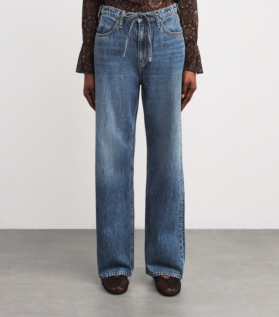 Drawstring Phoebe Wide-Leg Jeans DELCAN Image 3