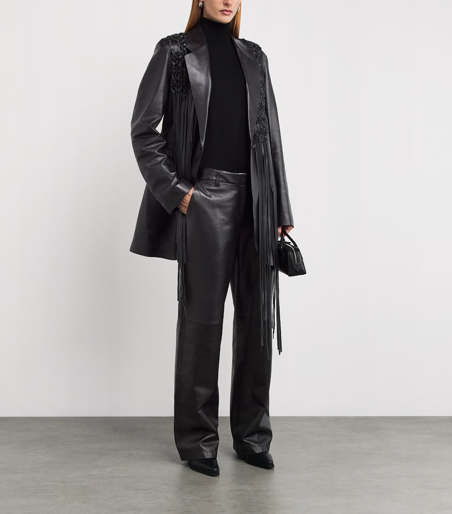 Lambskin Sullivan Straight Trousers 0001900 BLACK Image 2