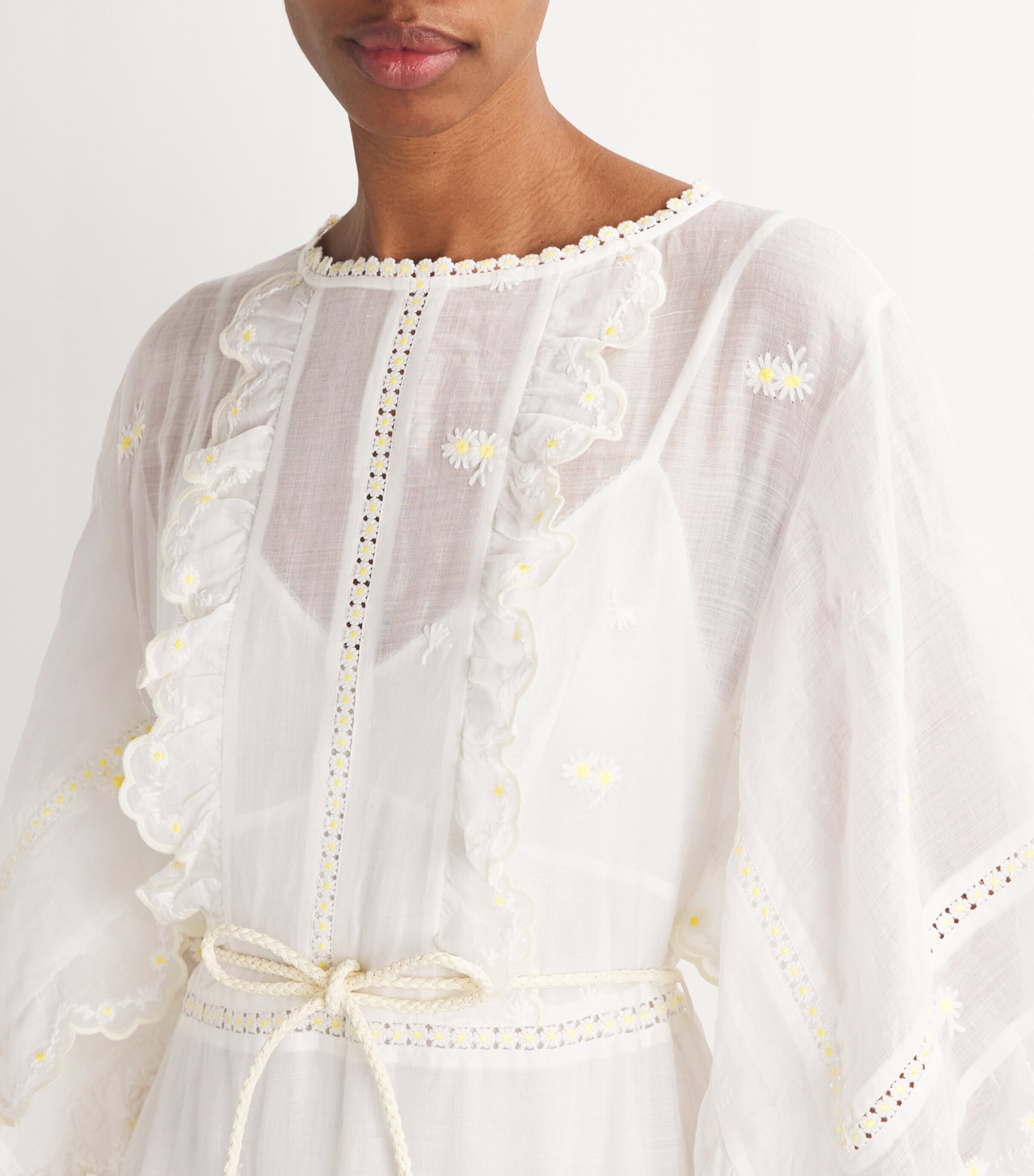 【Zimmermann】ACACIA EMBROIDERED MIDI DRESS 刺繍ミディドレス Zimmermann Acacia Embroidered Midi Dress in Ivory | REVOLVE