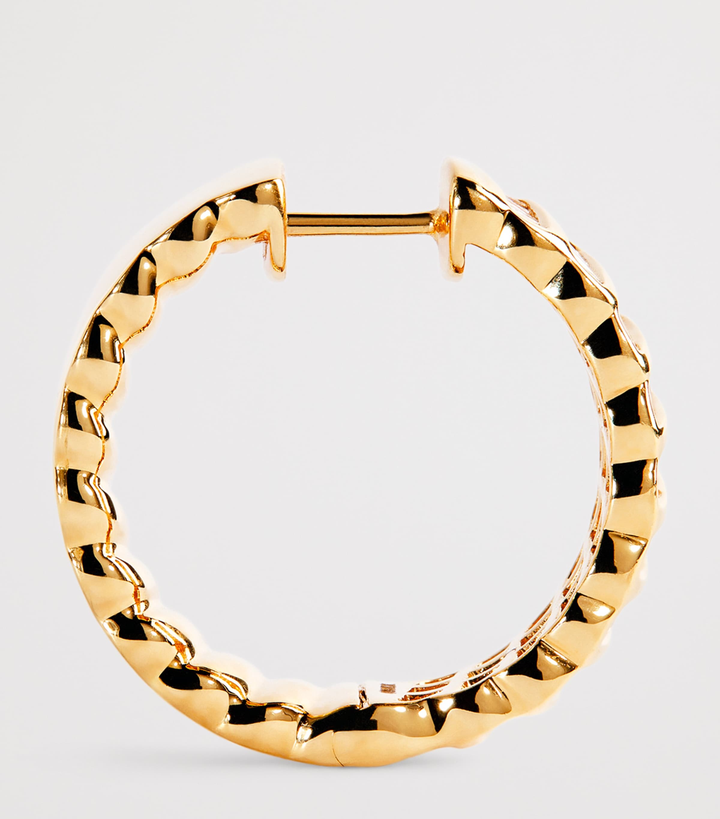 Yellow Gold and Diamond Zoe Hoop Earrings YELLOW GOLD Image 4