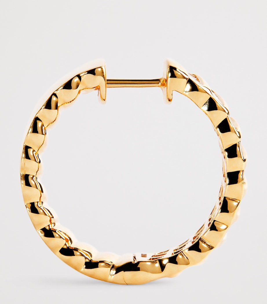 Yellow Gold and Diamond Zoe Hoop Earrings YELLOW GOLD Image 4