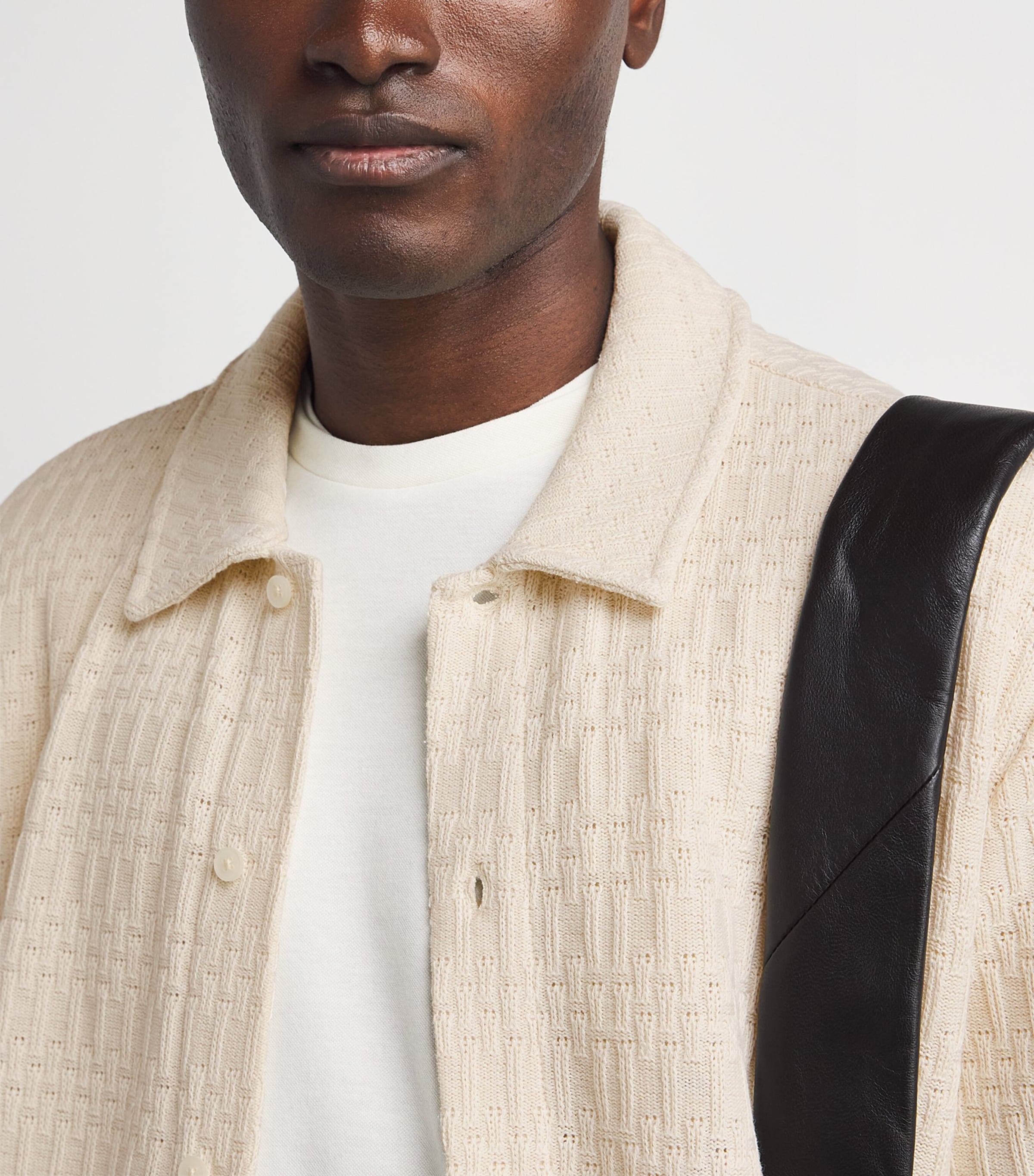 Samsøe Samsøe Mens Knitted Sakvist Shirt Silver Birch Image 3