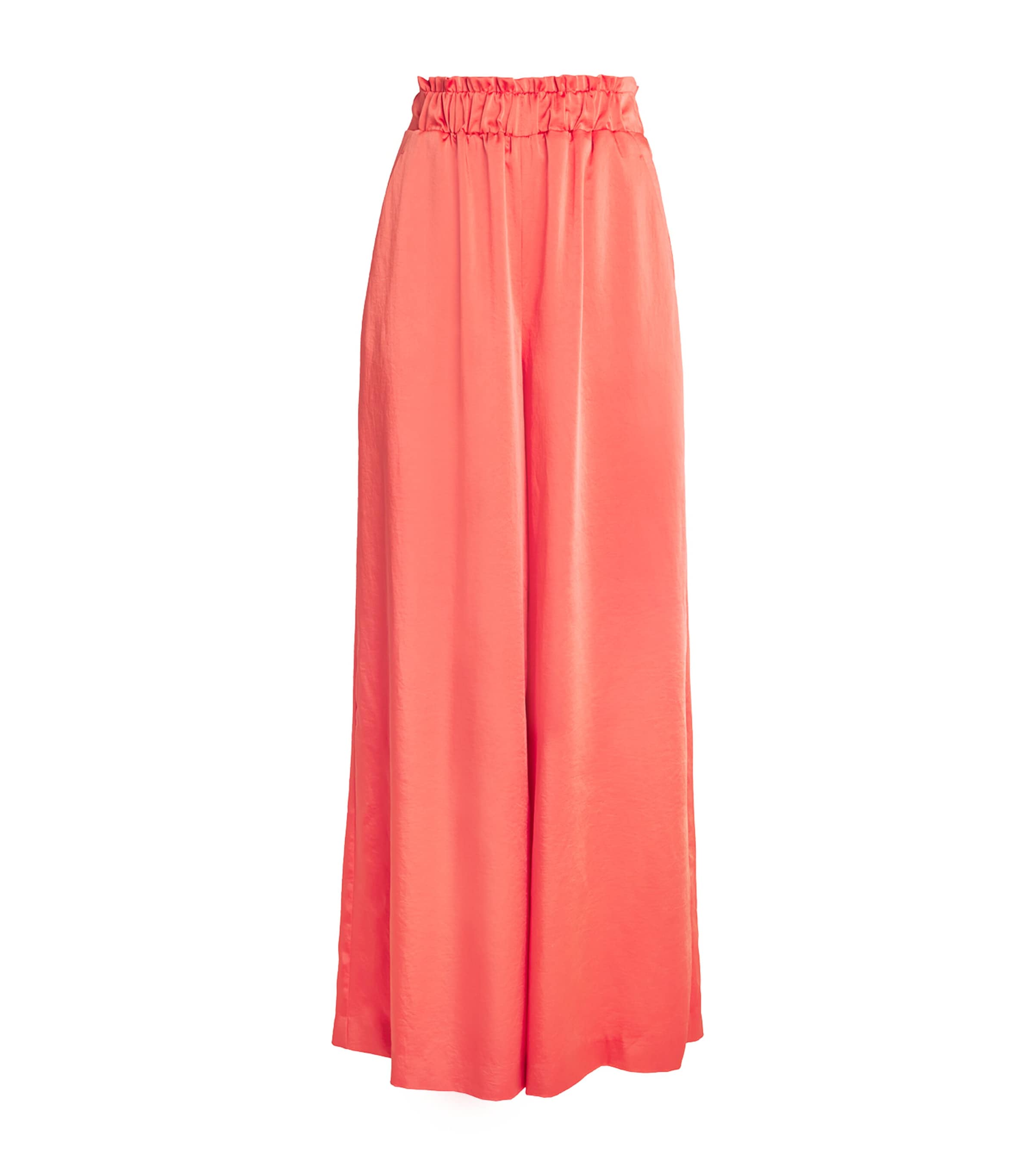 Claudie Pierlot Satin Wide-leg Trousers In Yellow