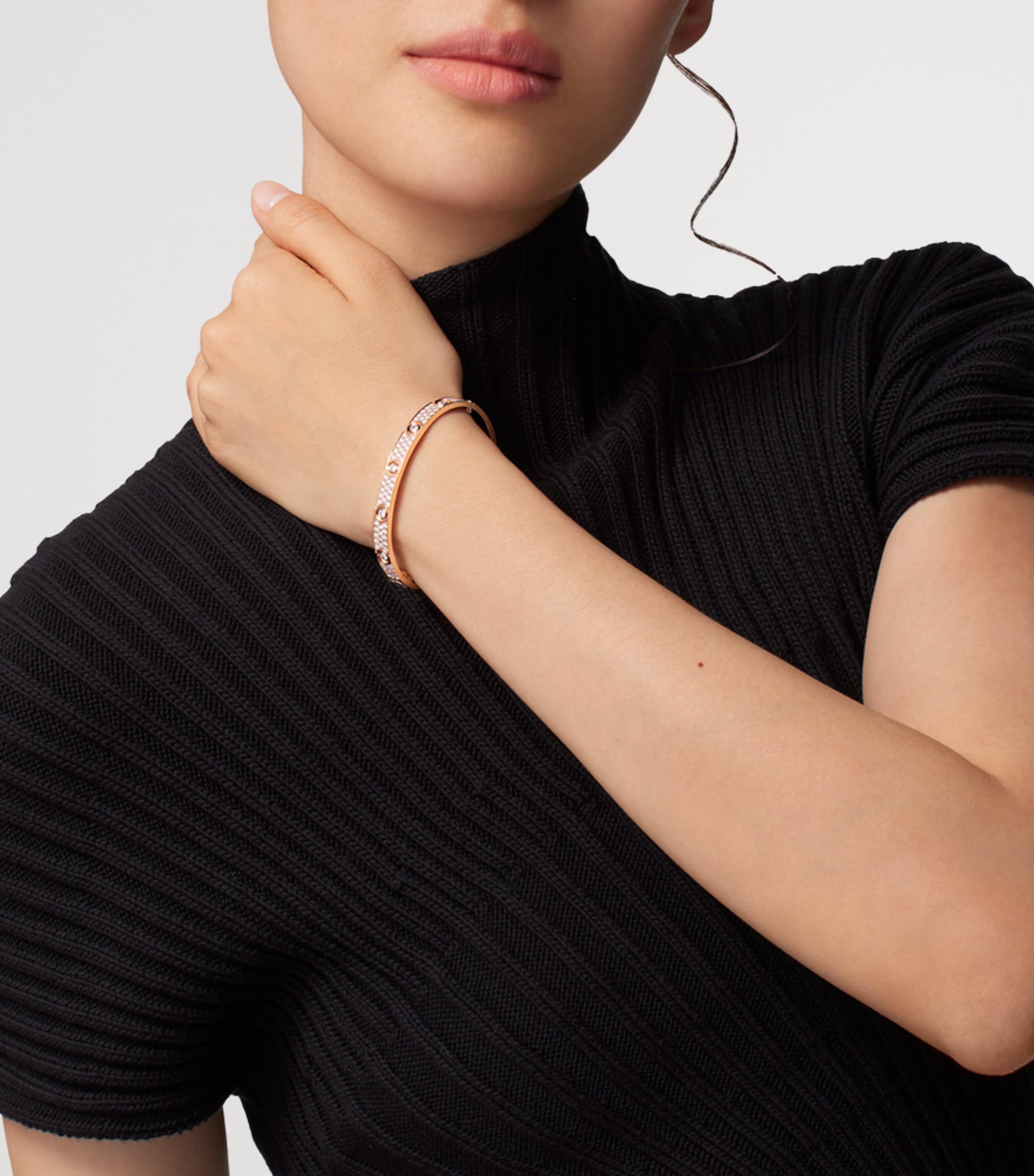 LOVE Rose Gold and Diamond Bracelet ROSE GOLD Image 5