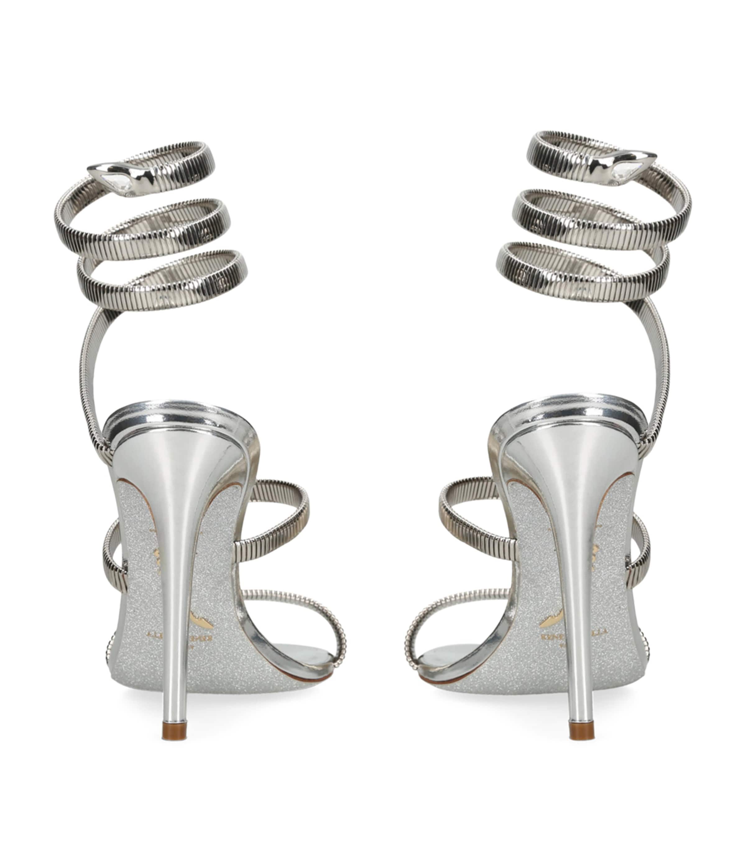 Leather Juniper Heeled Sandals 105 SILVER Image 2