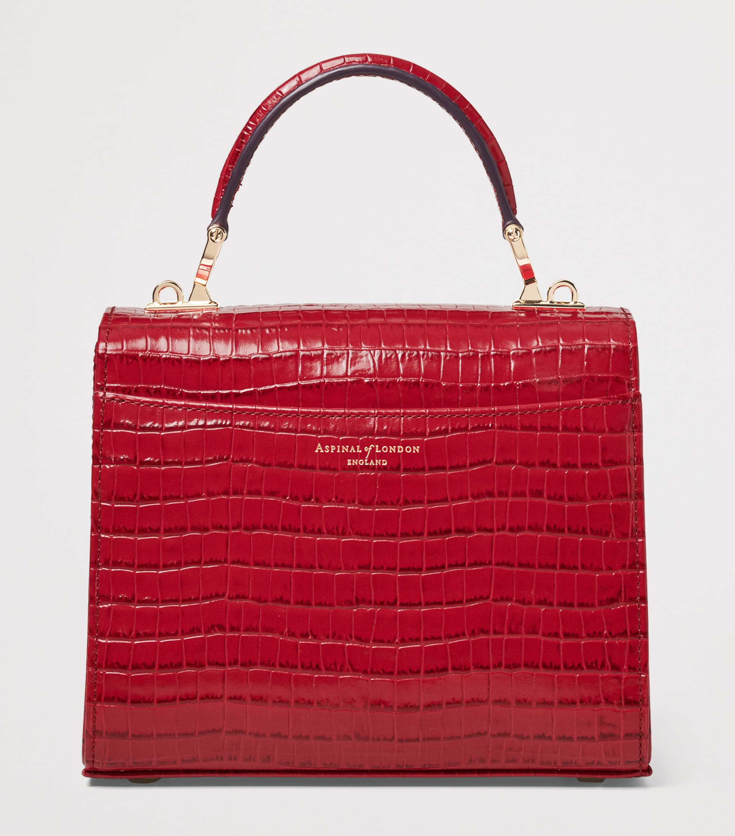 Aspinal Of London Midi Leather Mayfair Top-Handle Bag Cherry Image 3