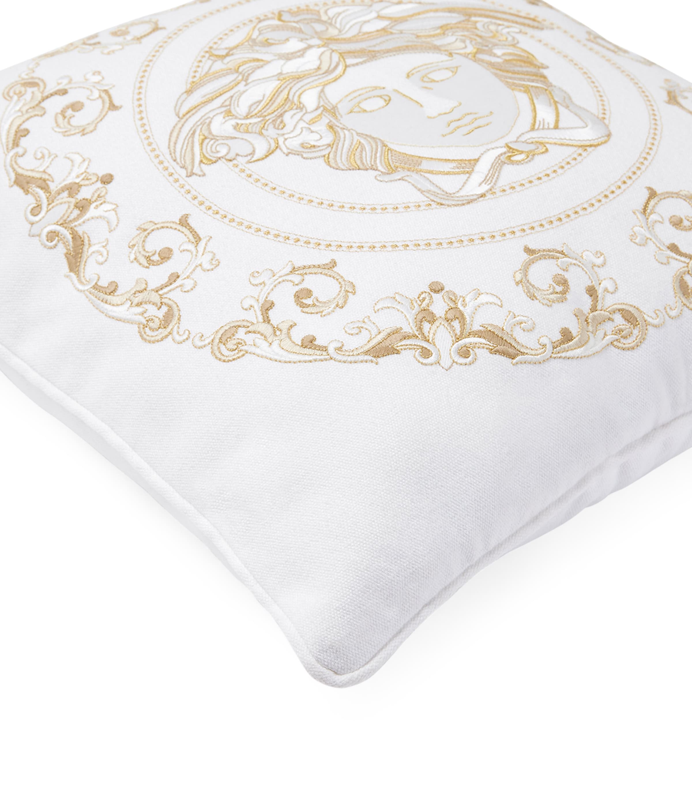 Medusa Gala Cushion (45cm x 45cm) Z7010 WHITE GOLD Image 3