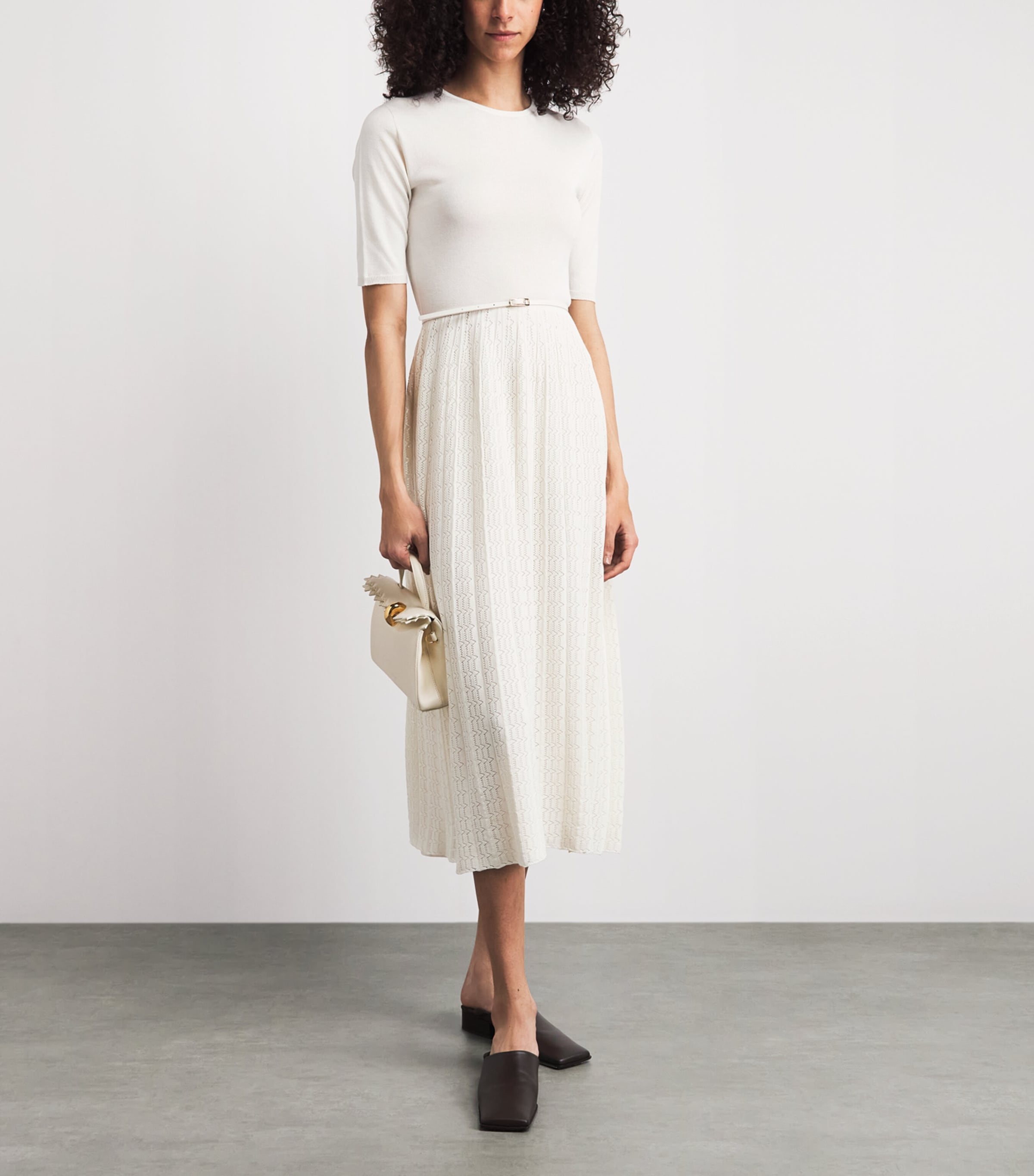 Fabiana Filippi Womens Knitted Midi Dress Burro Image 2