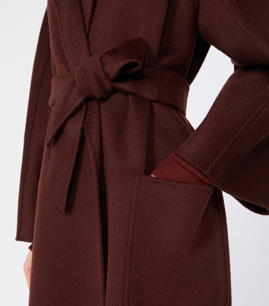 Max Mara Womens Cashmere Ludmilla Wrap Coat Brown Bordeaux Image 4