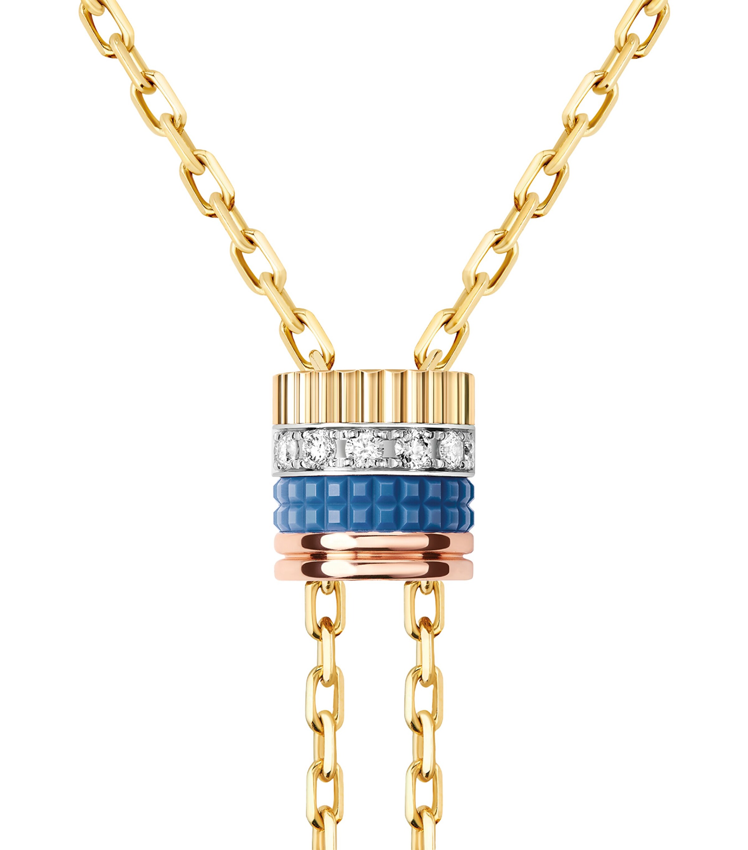 Small Yellow Gold Quatre Blue Tie Necklace YELLOW GOLD Image 3