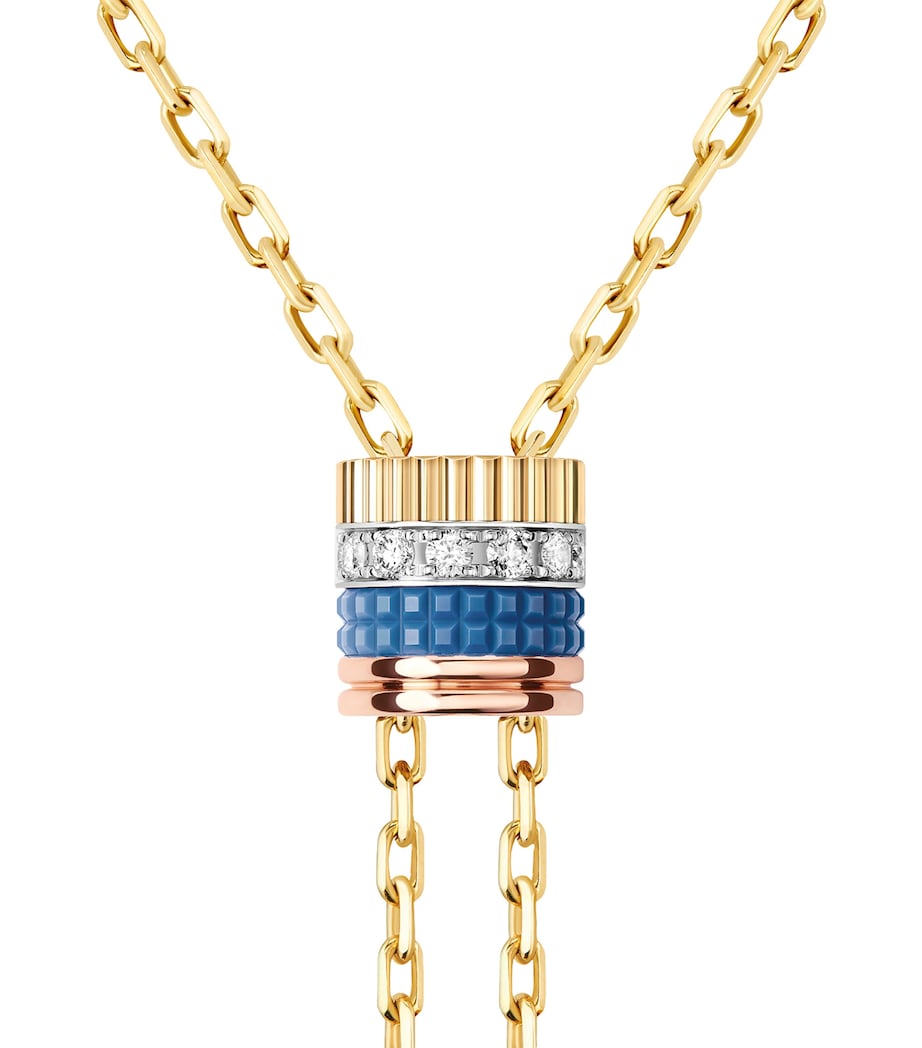 Small Yellow Gold Quatre Blue Tie Necklace YELLOW GOLD Image 3