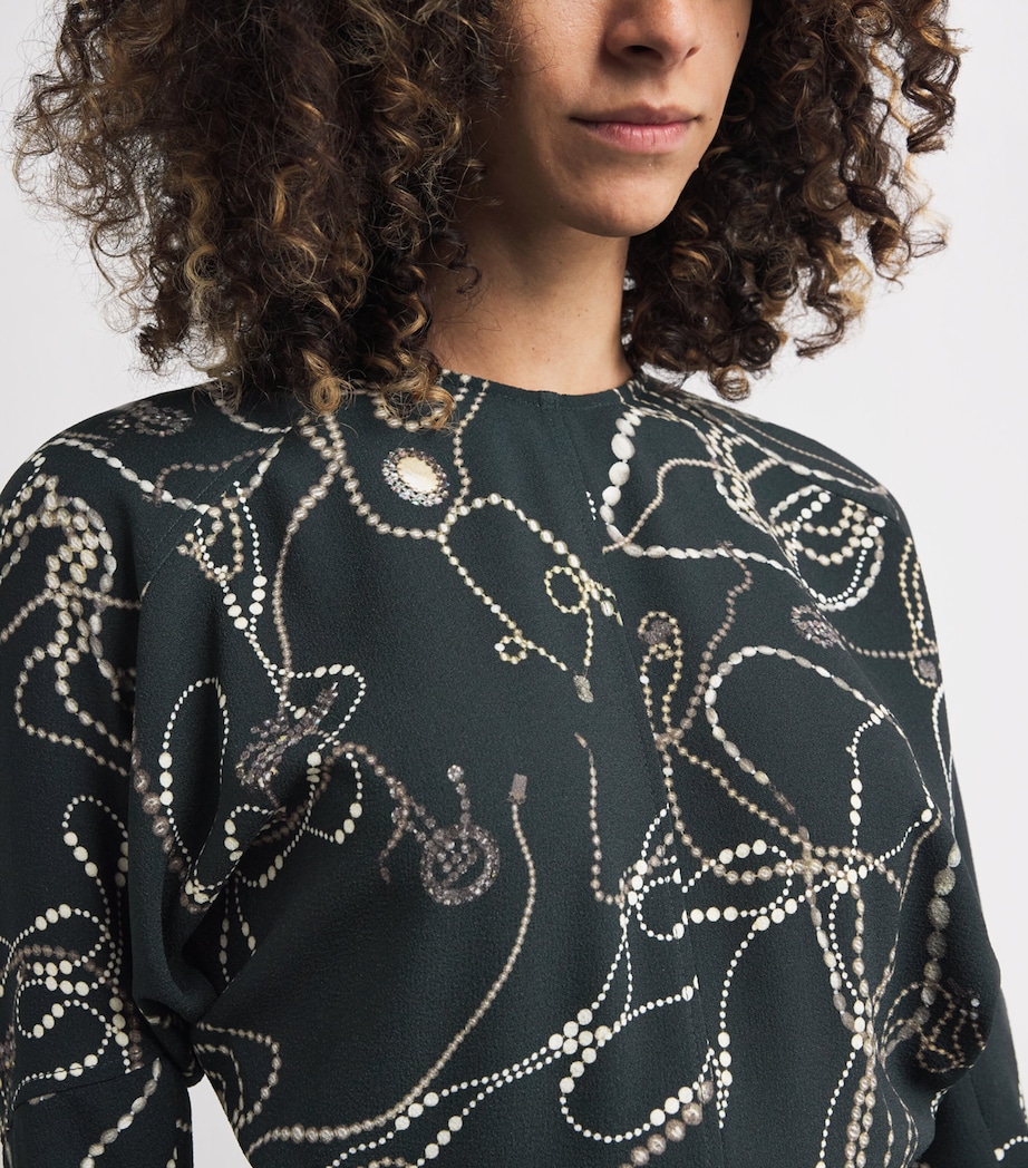 Printed Dolman Midi Dress 9453 DARK PINE Image 4