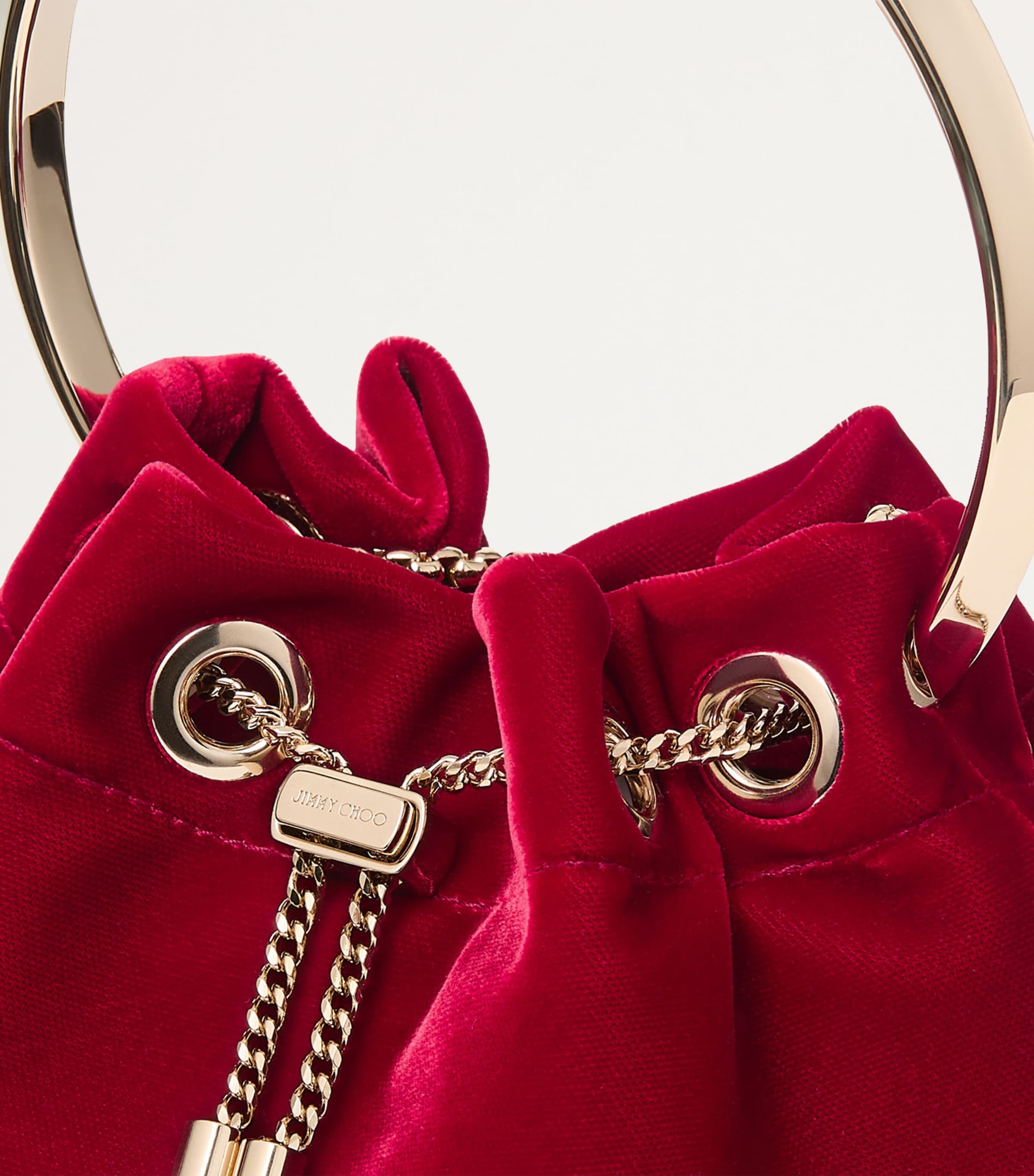 Bon Bon Velvet Bucket Bag RUBY RED/SILVER Image 6