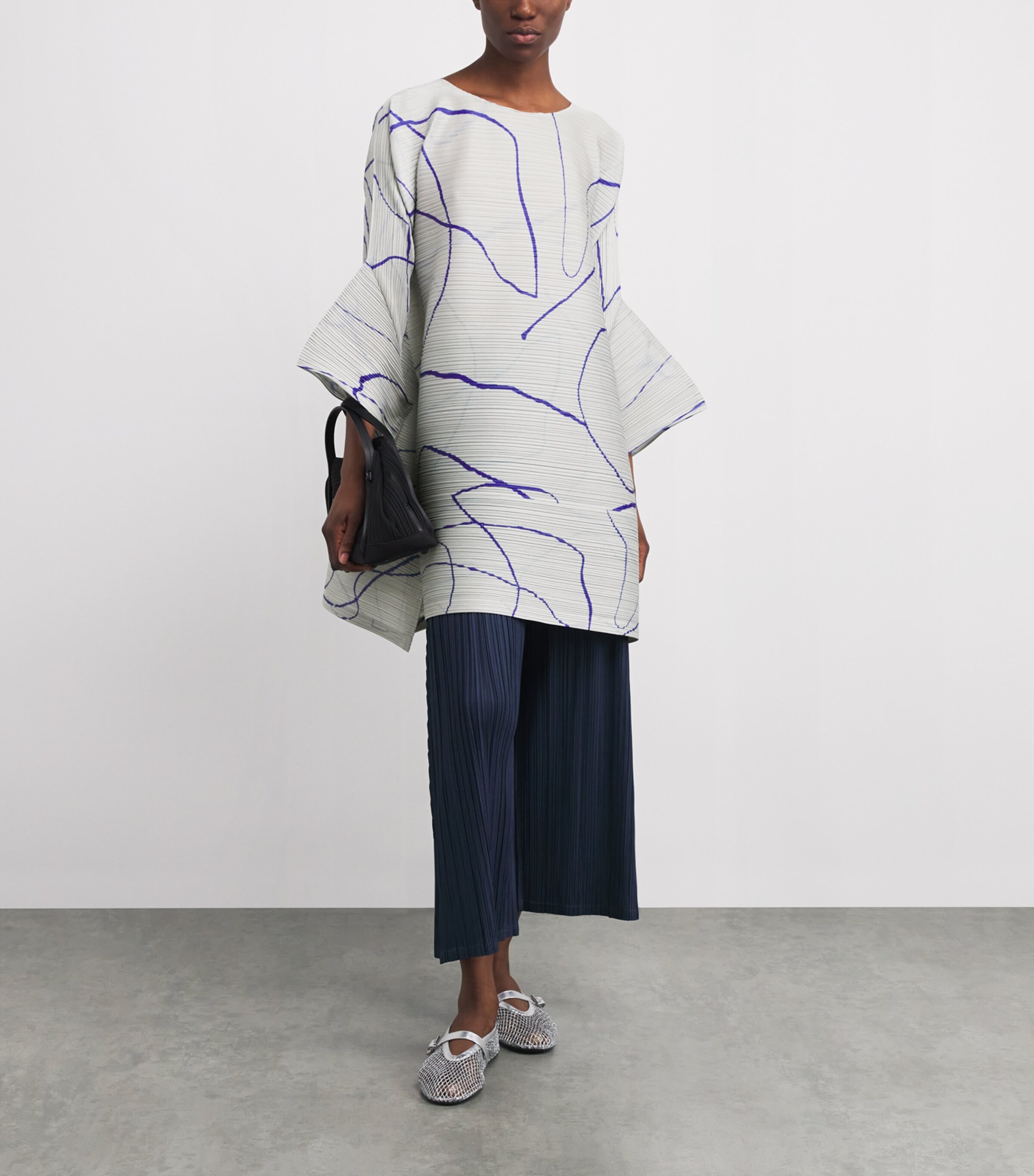 Pleats Please Issey Miyake Grey Printed Pause Tunic | Harrods US