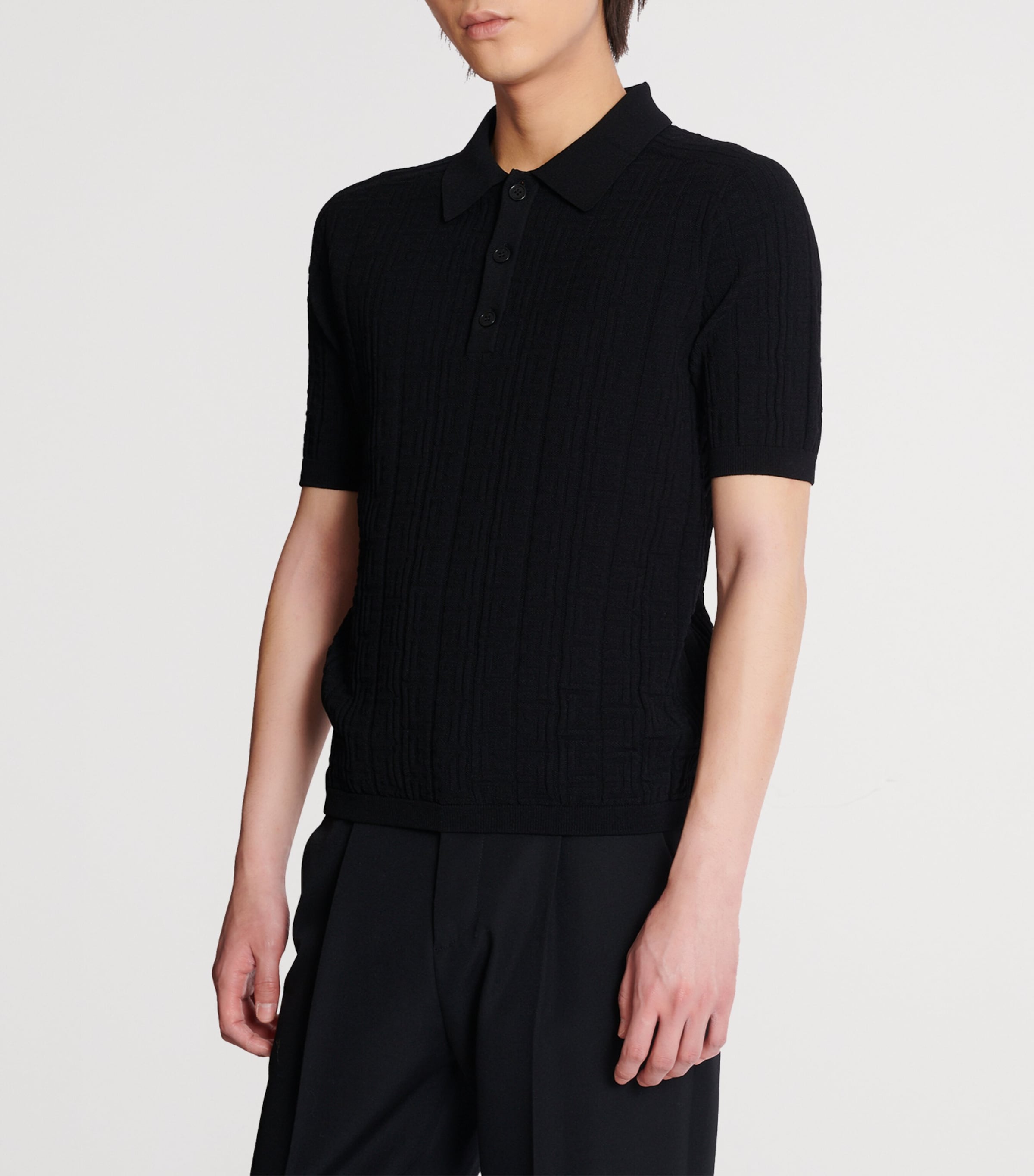Knitted Monogram Polo Shirt 0PA NOIR Image 2