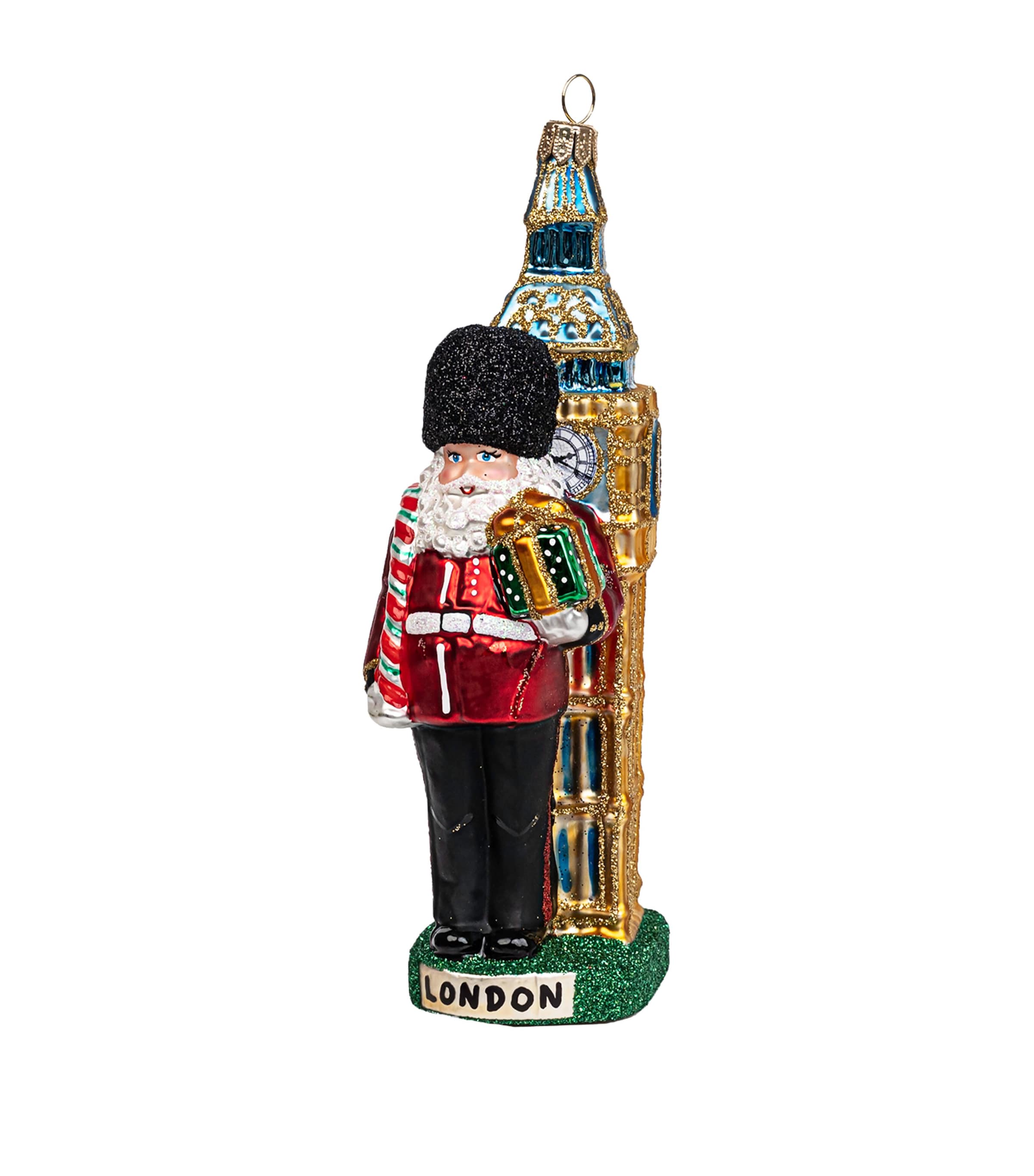 Harrods Glass Santa In London Tree Decoration