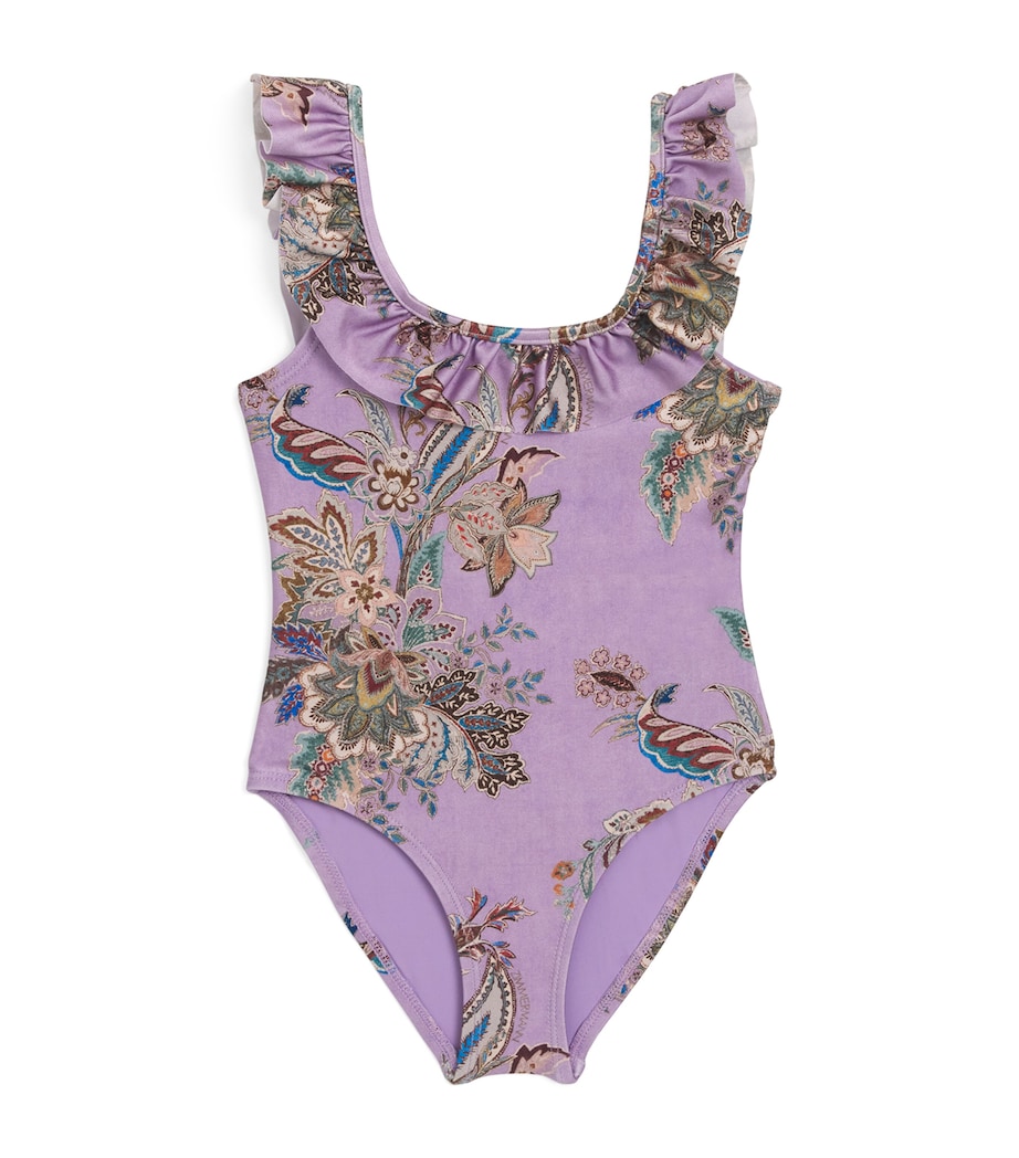 Rhiannon Trim Racer Swimsuit (2-12 Years) PURPLE PAISLEY Image 1