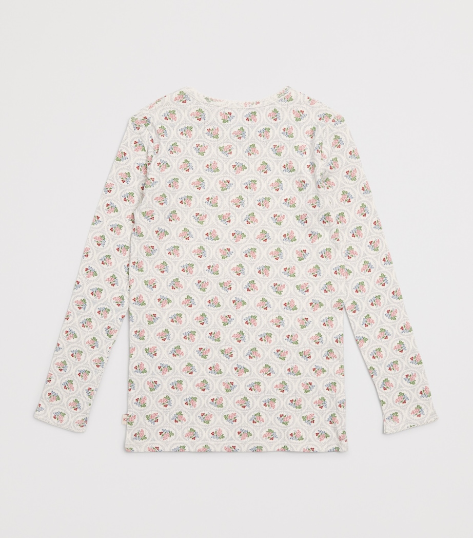 Organic Cotton Floral Blouse (9 Months-4 Years) P00105 VERONA BLUES Image 2