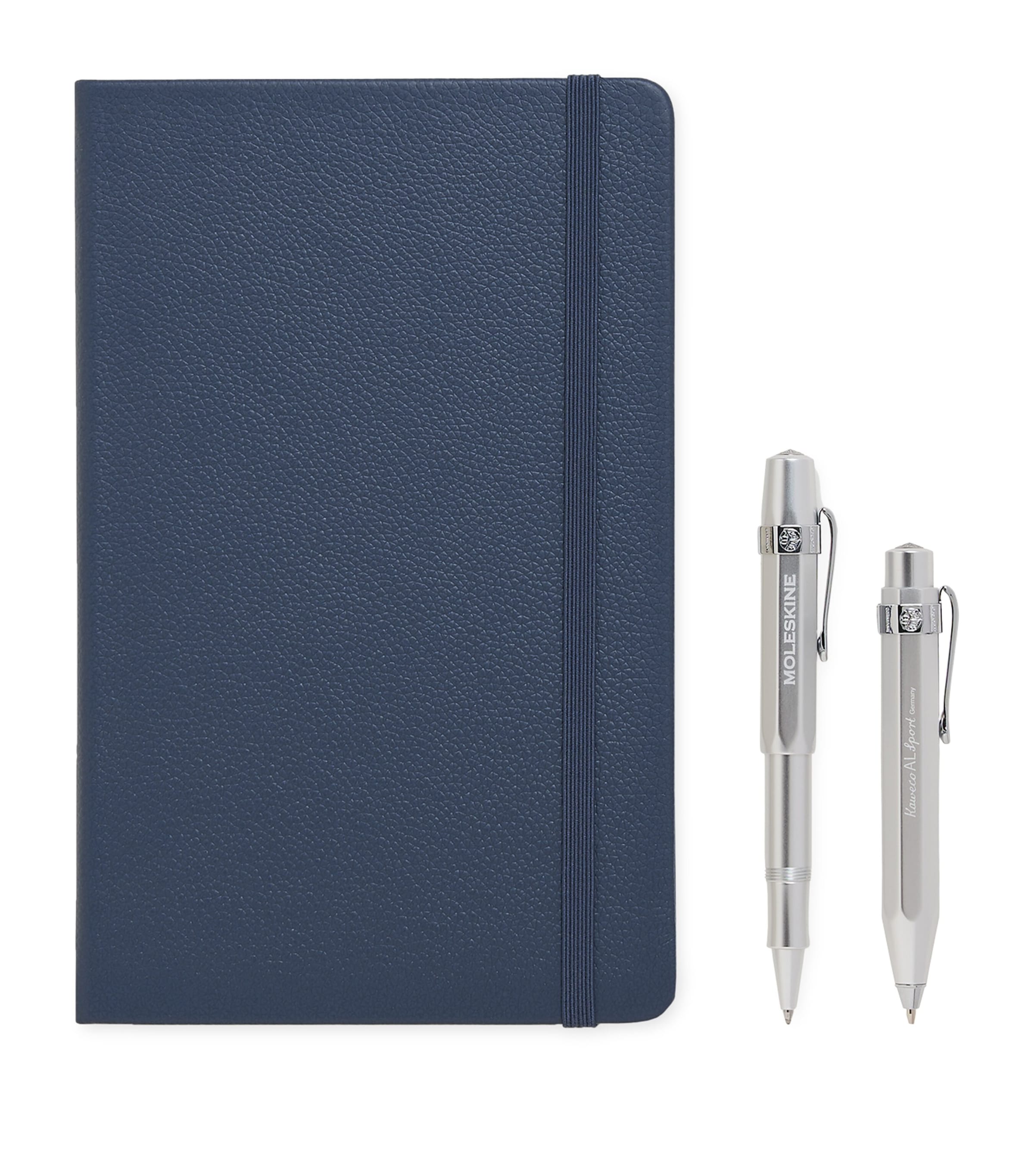 Moleskine Le Duo Ecriture Pen, Pencil And Notebook Set In Silver