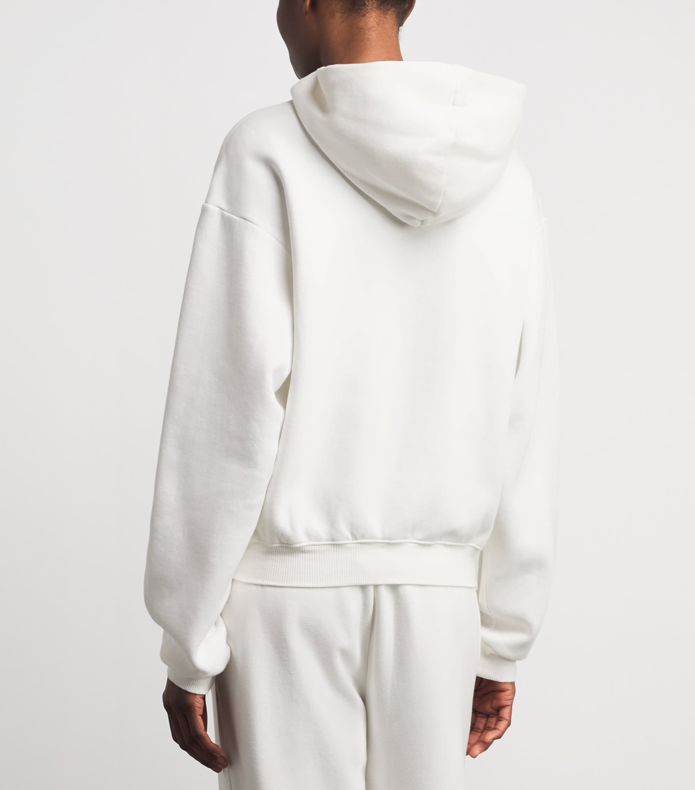 Skims Womens Cotton-Blend Fleece Classic Hoodie Marble Image 5