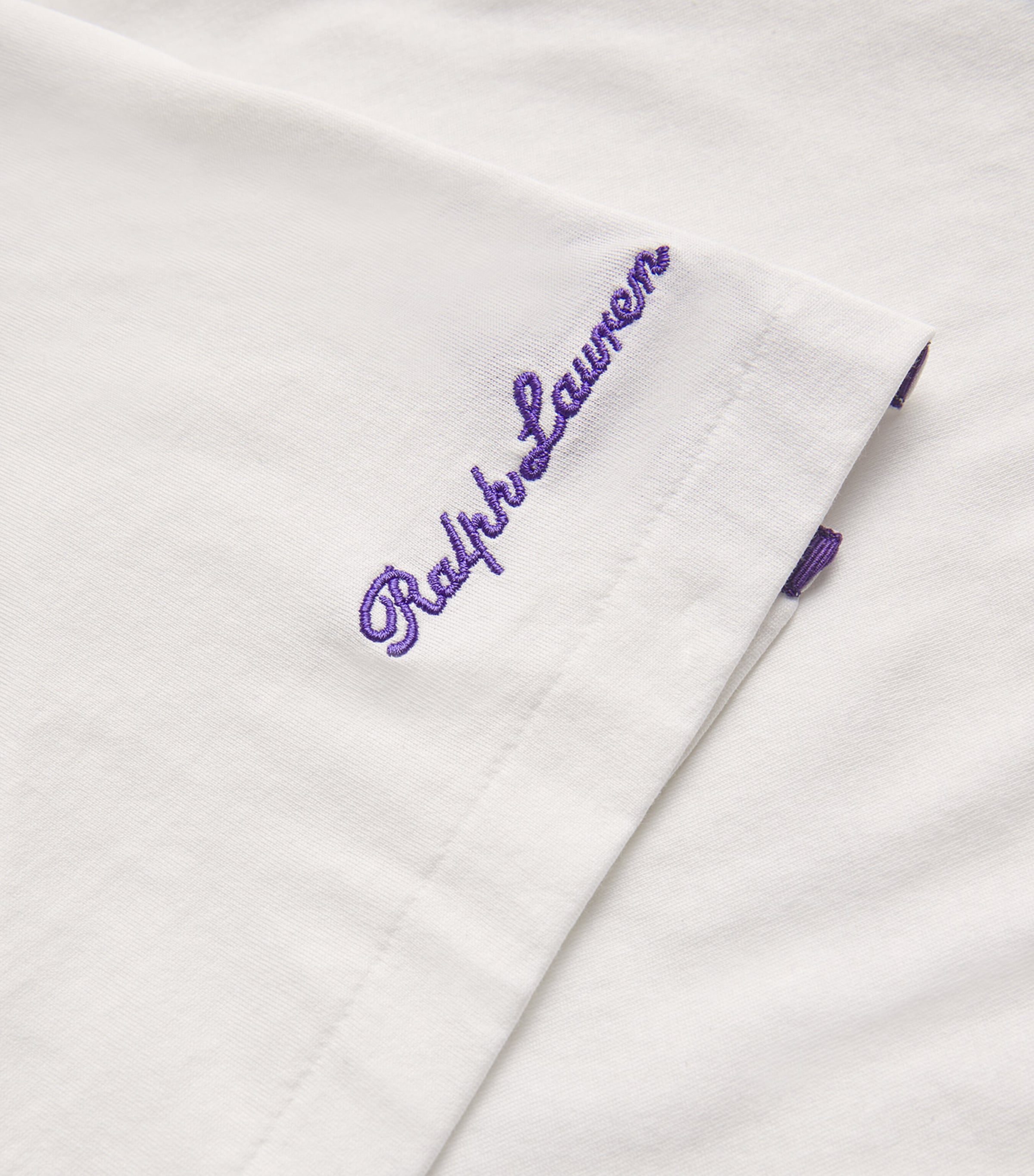 Ralph Lauren Purple Label Mens Cotton Embroidered T-Shirt White Image 5