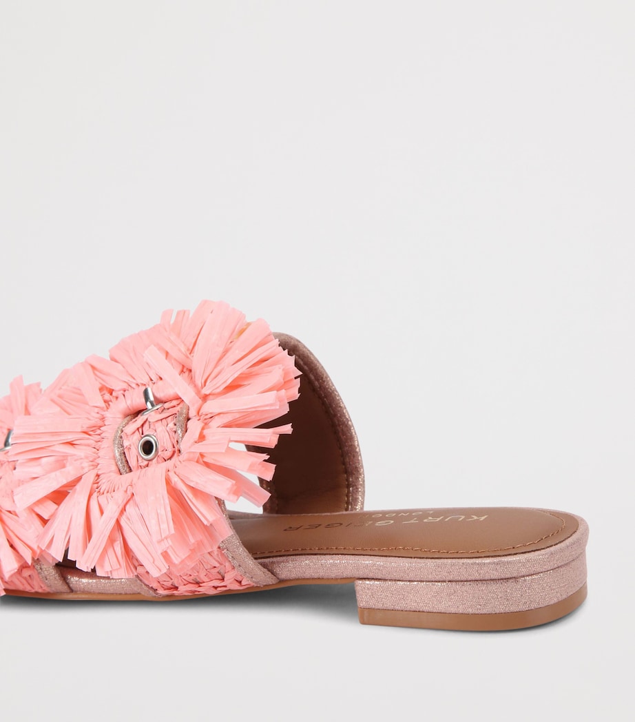 Kurt Geiger London Raffia Buckle Flat Sandals Pink Comb Image 2