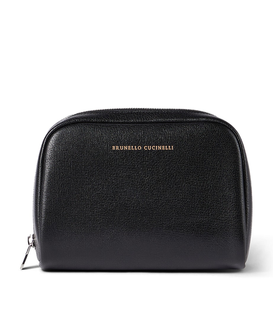 Brunello Cucinelli Leather Logo Zip-Up Case Image 1