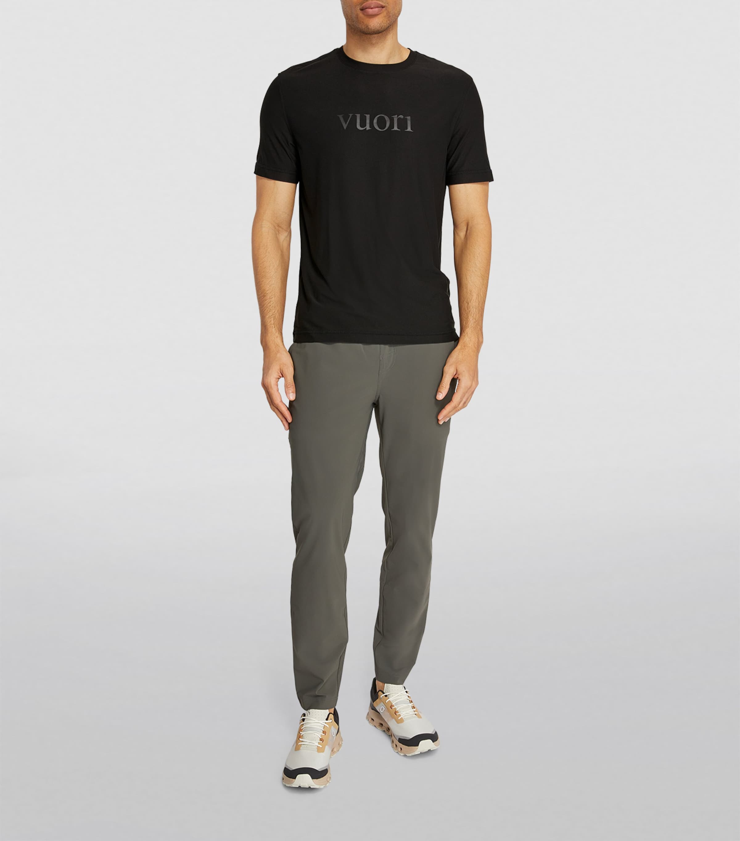 VUORI Mens Logo Strato Tech T-Shirt Blk/black Image 2