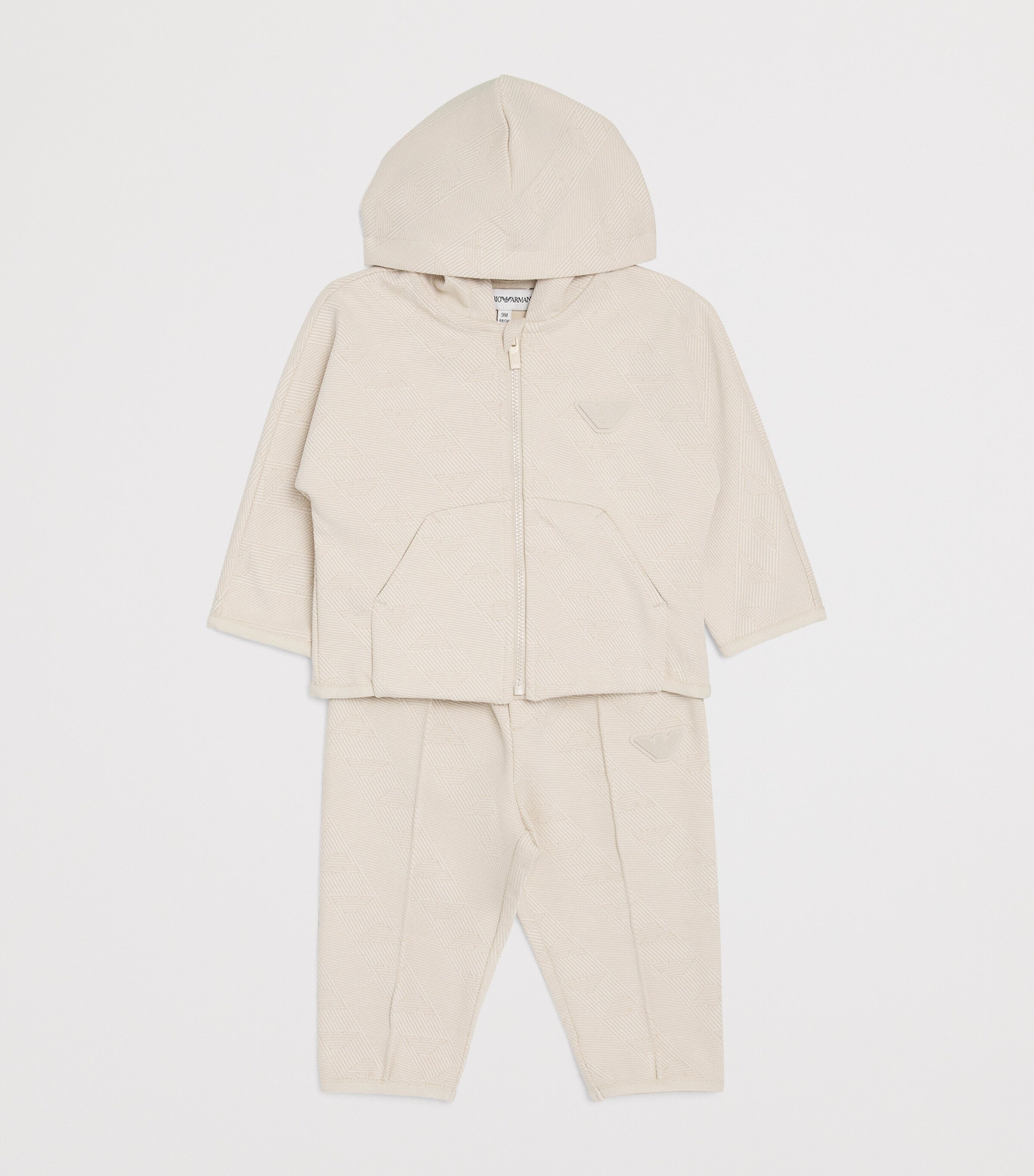 Emporio Armani Kids Jersey Jacquard Hoodie (4-16 Years) French Oak Image 3