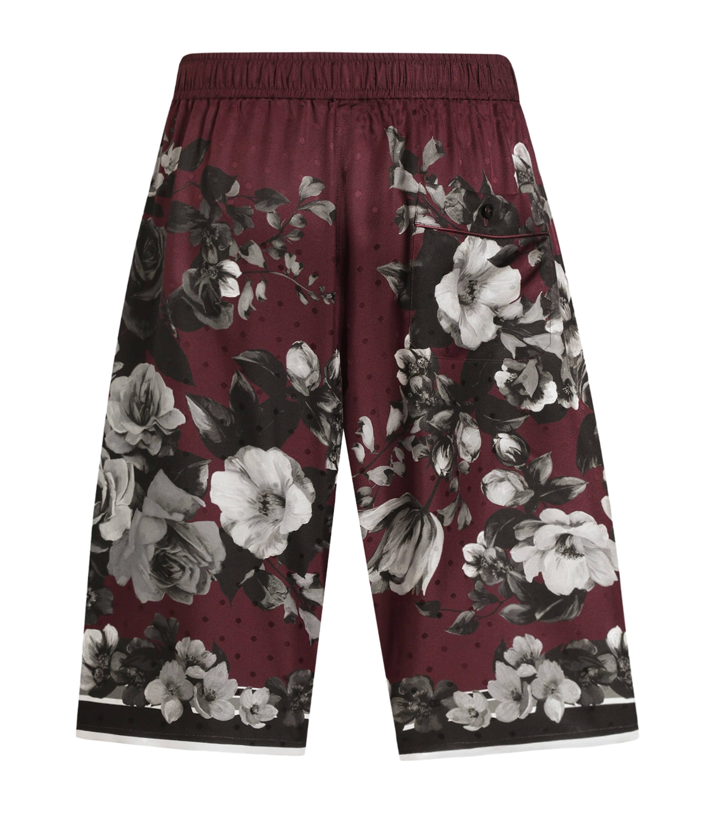 Dolce&Gabbana Mens Silk Floral Wide-Leg Shorts Rama Image 2