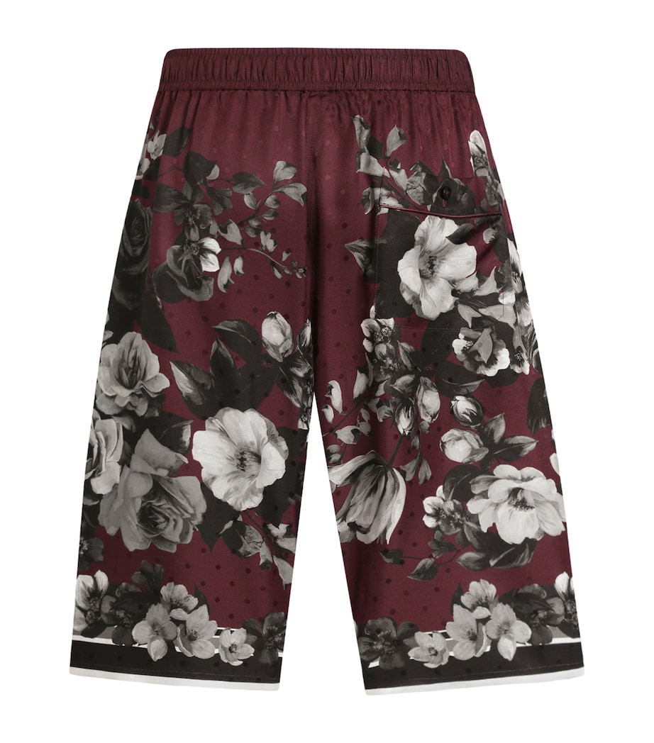 Dolce&Gabbana Mens Silk Floral Wide-Leg Shorts Rama Image 2