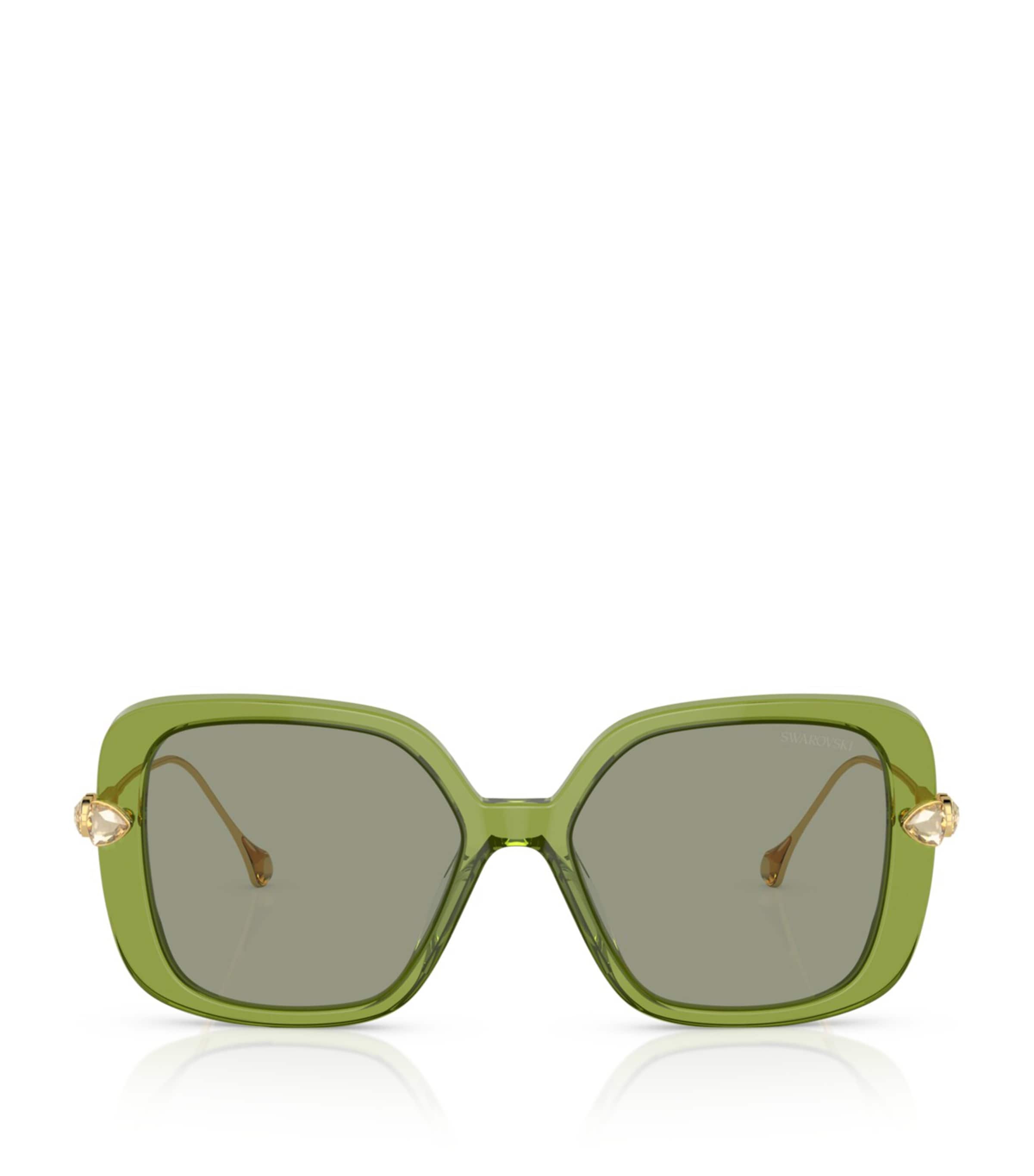 Swarovski Sk6011 Square-frame Acetate Sunglasses In Green
