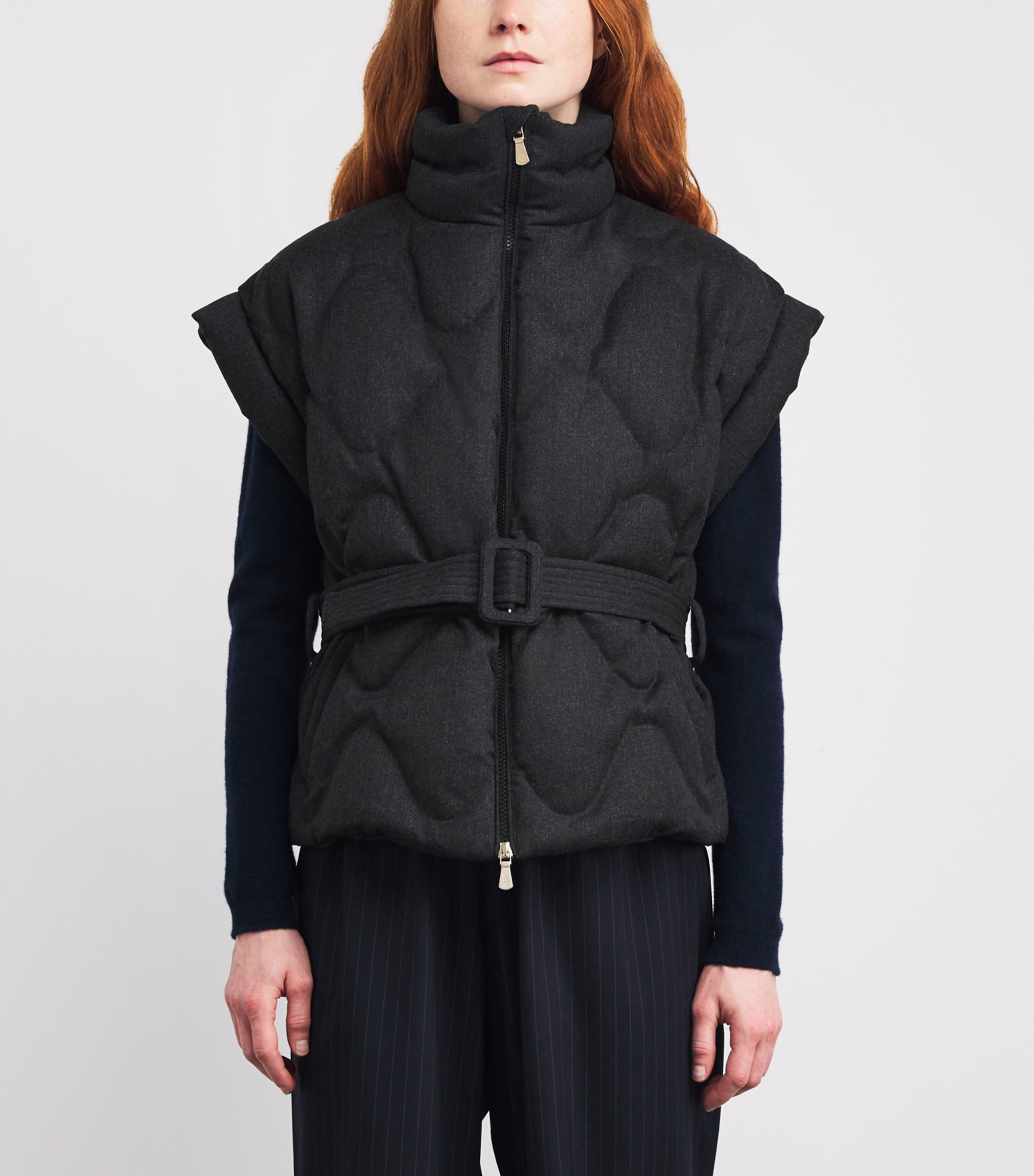 Down Belted Gilet CARBONE Image 3