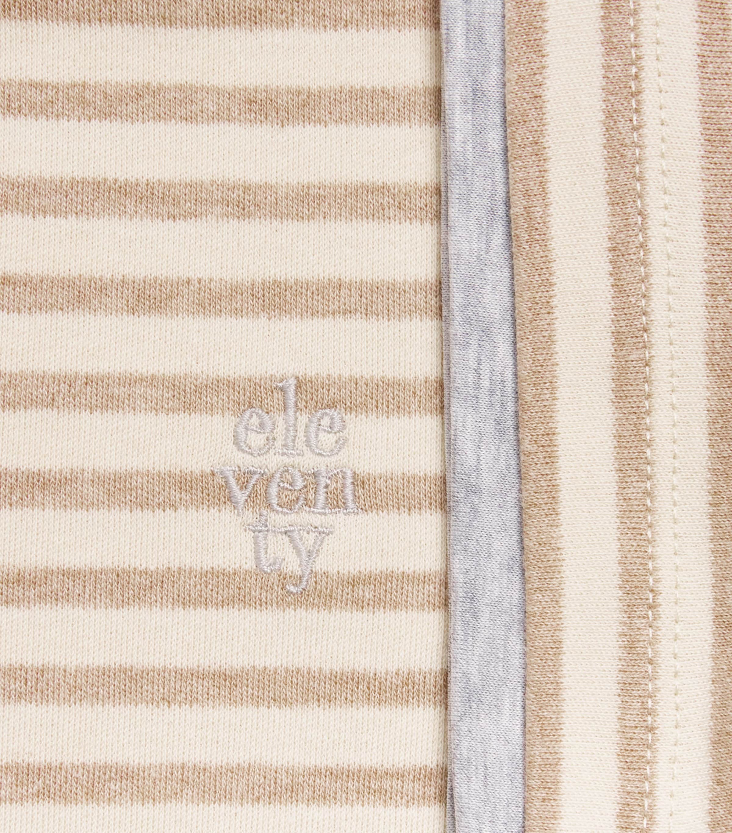 Eleventy Kids Cotton Stripe T-Shirt (2-16 Years) Ivory/beige Image 4