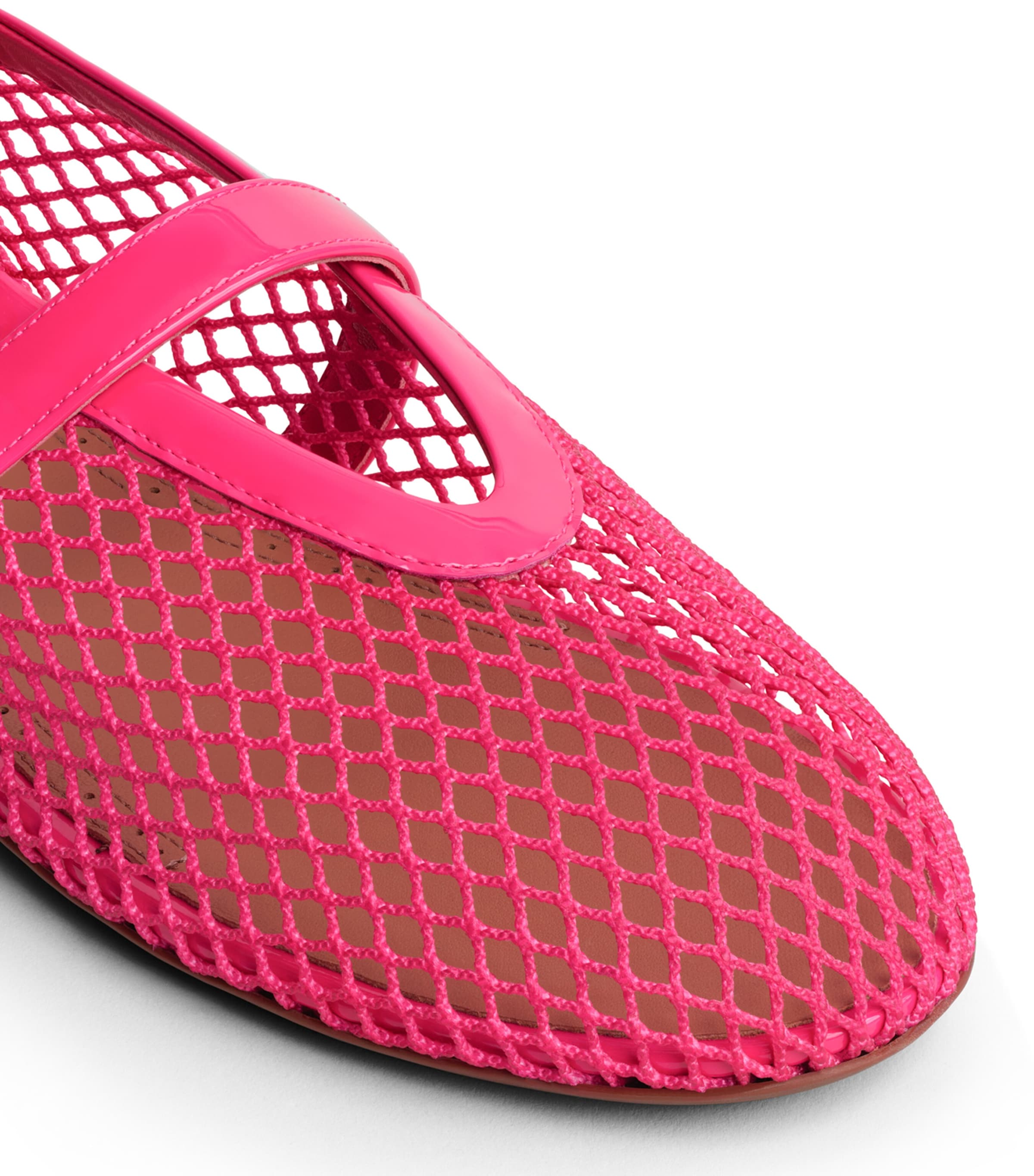 Alaïa Leather Mesh Ballet Flats Dahlia Pink Image 4