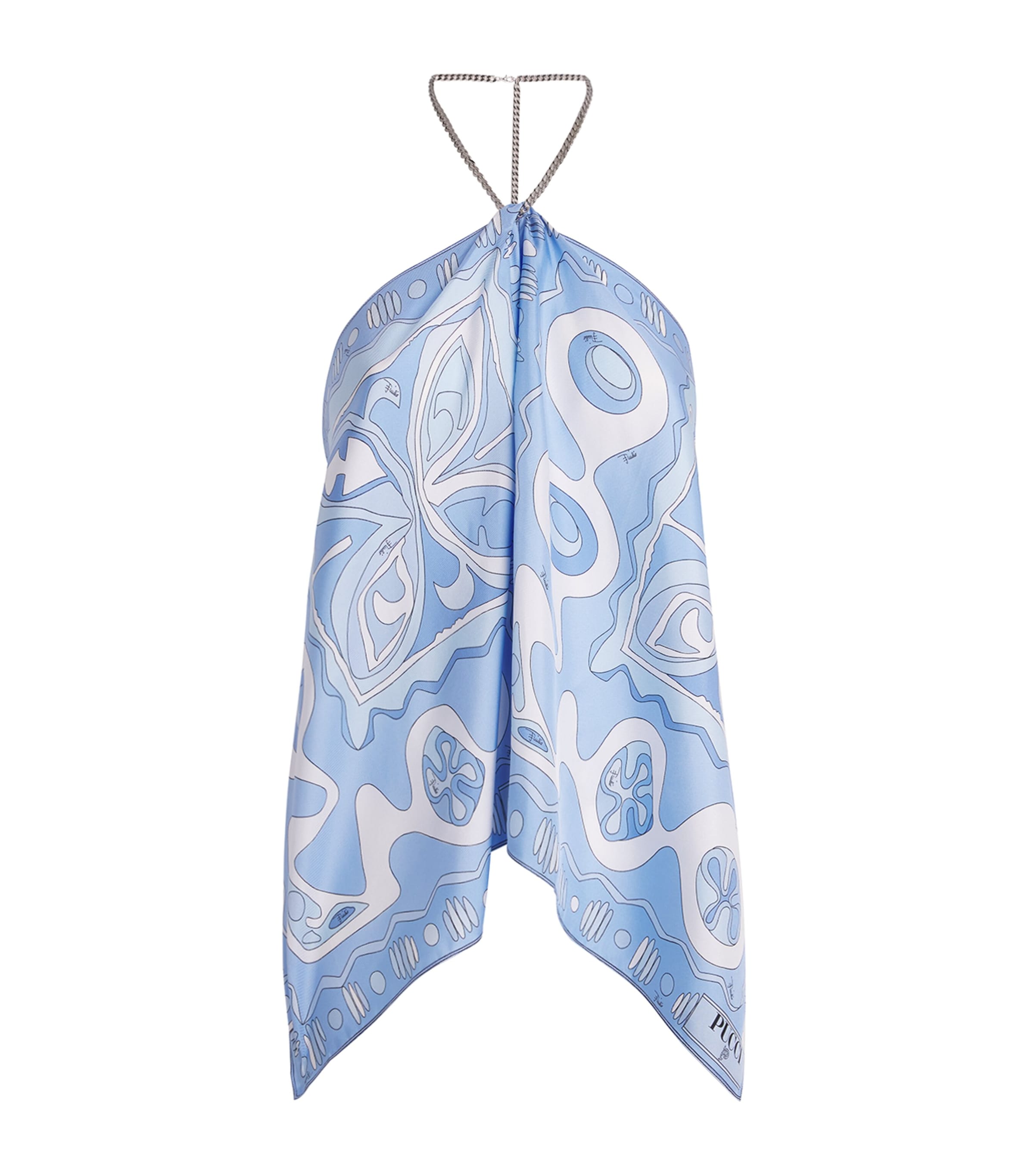 PUCCI Womens Silk Chain Angoli Halter Top Pale Image 1