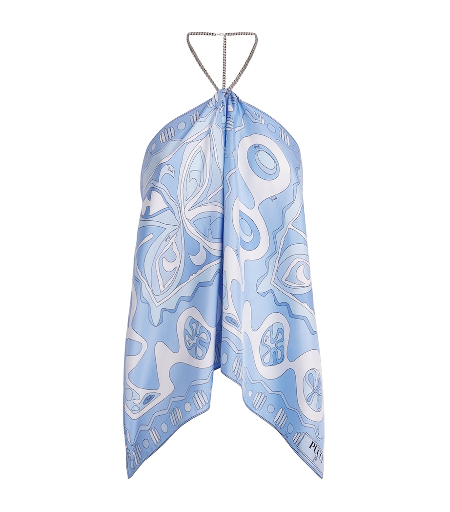 PUCCI Womens Silk Chain Angoli Halter Top Pale Image 1