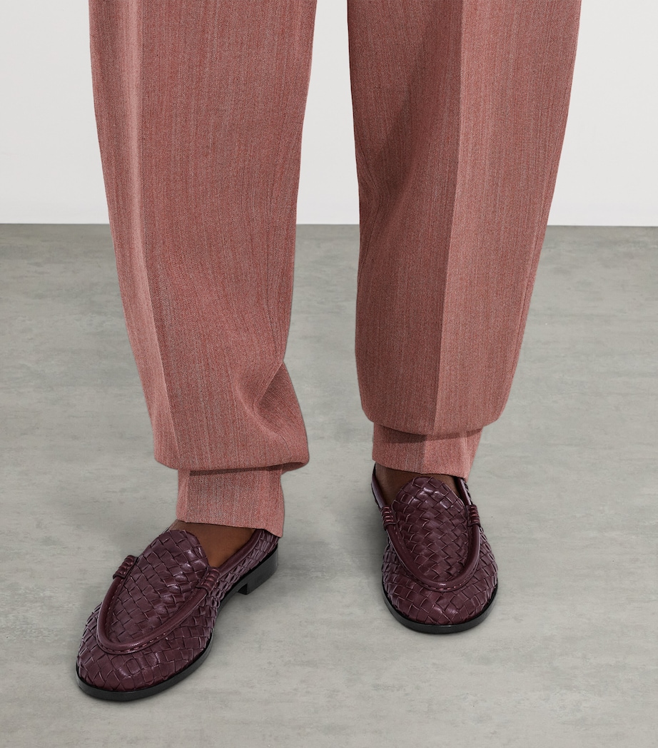 Bottega Veneta Womens Lambskin Intrecciato Loafers Image 2