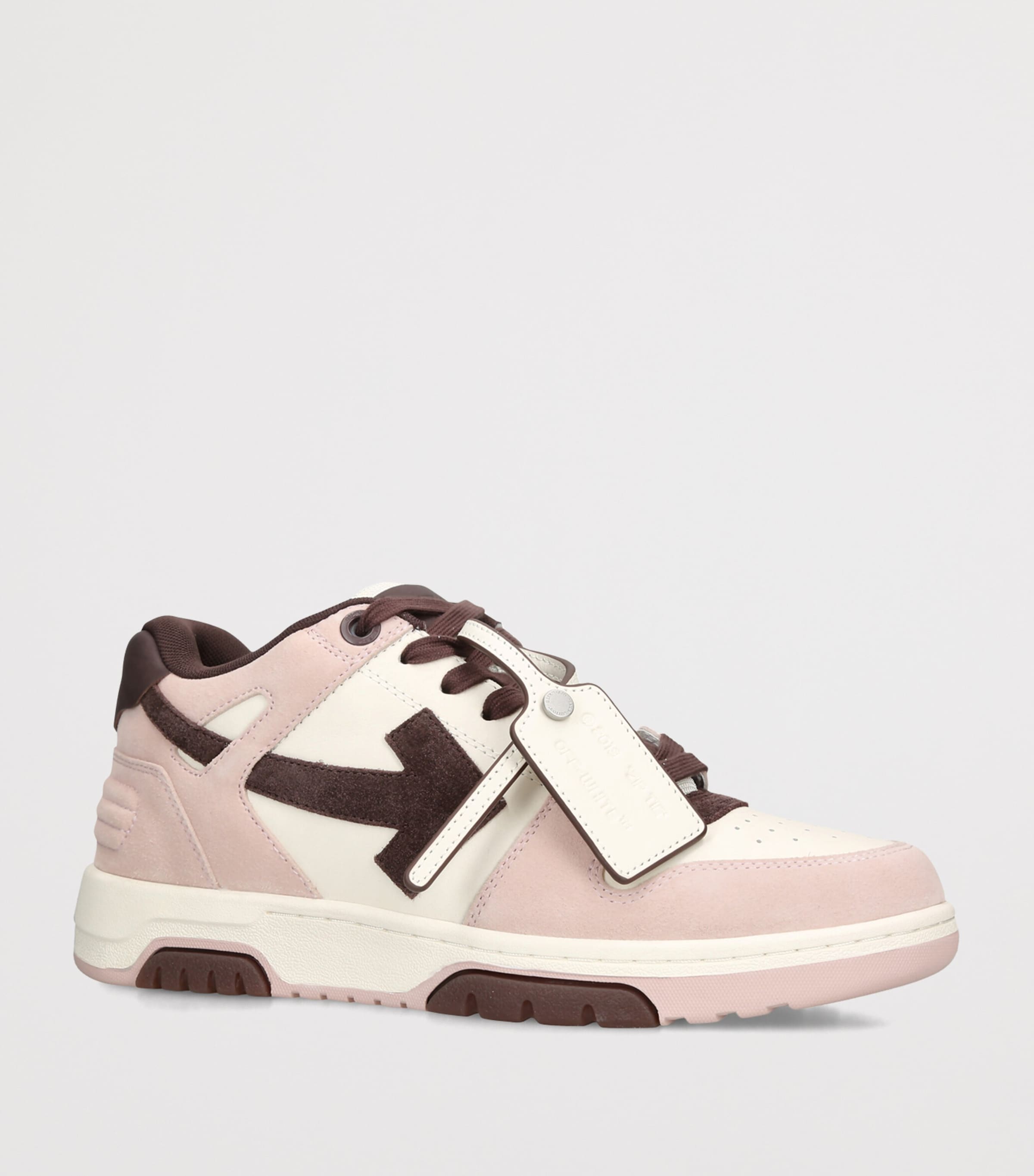Off-White Leather Out of Office Sneakers Pink Comb Image 2