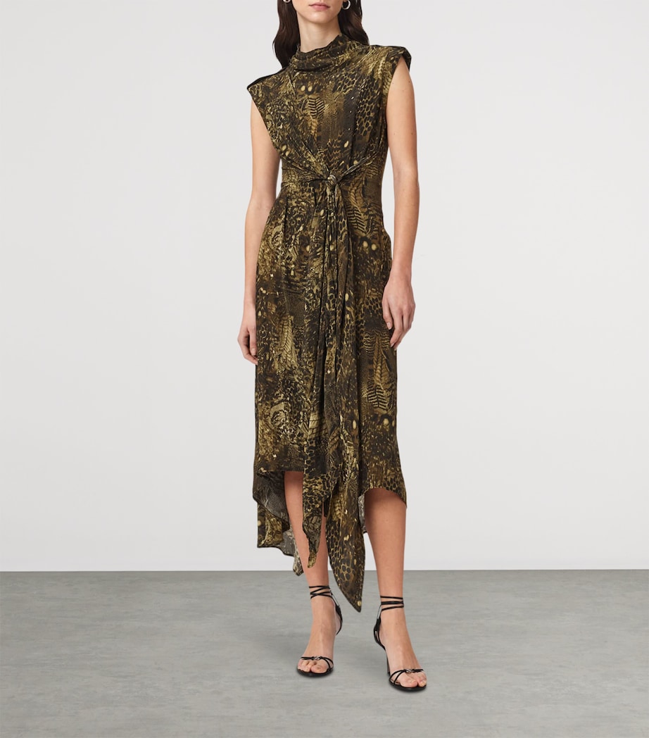 AllSaints Womens Persia Midi Dress Blixa Khaki Green Image 3