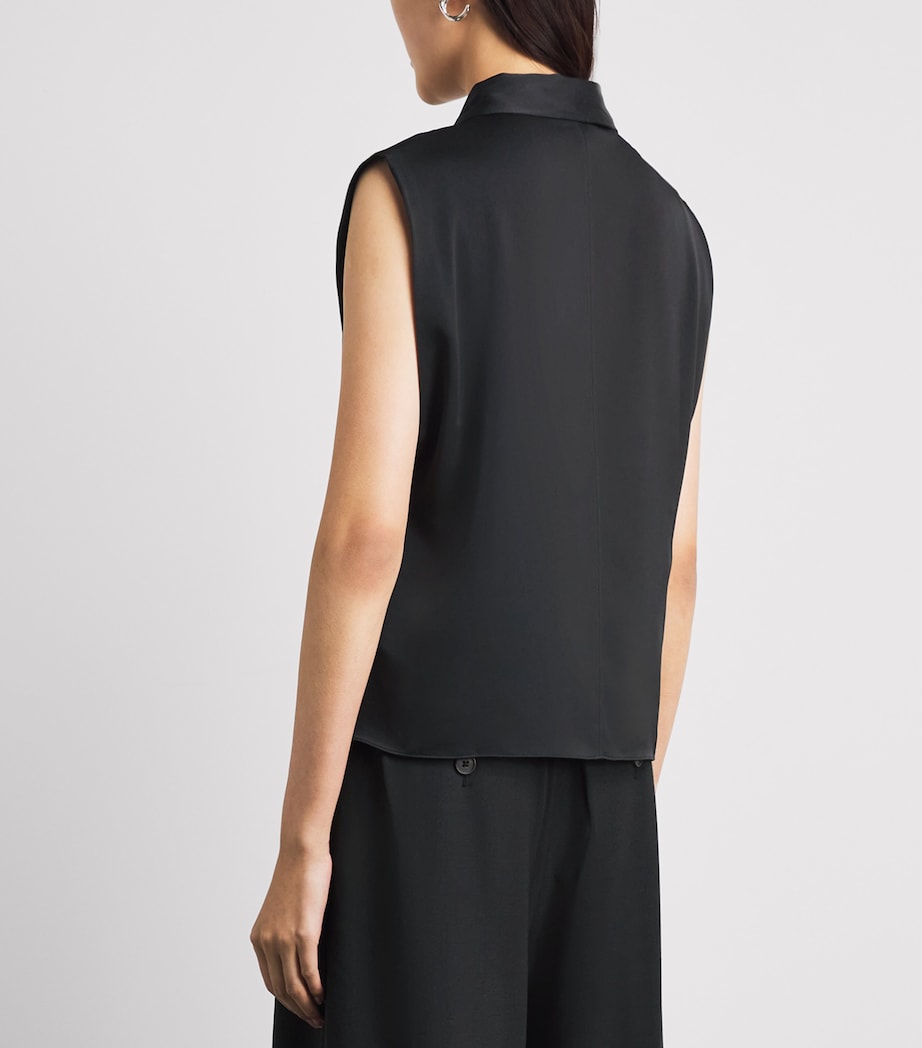 ME+EM Womens Satin Sleeveless Blouse Black Image 5