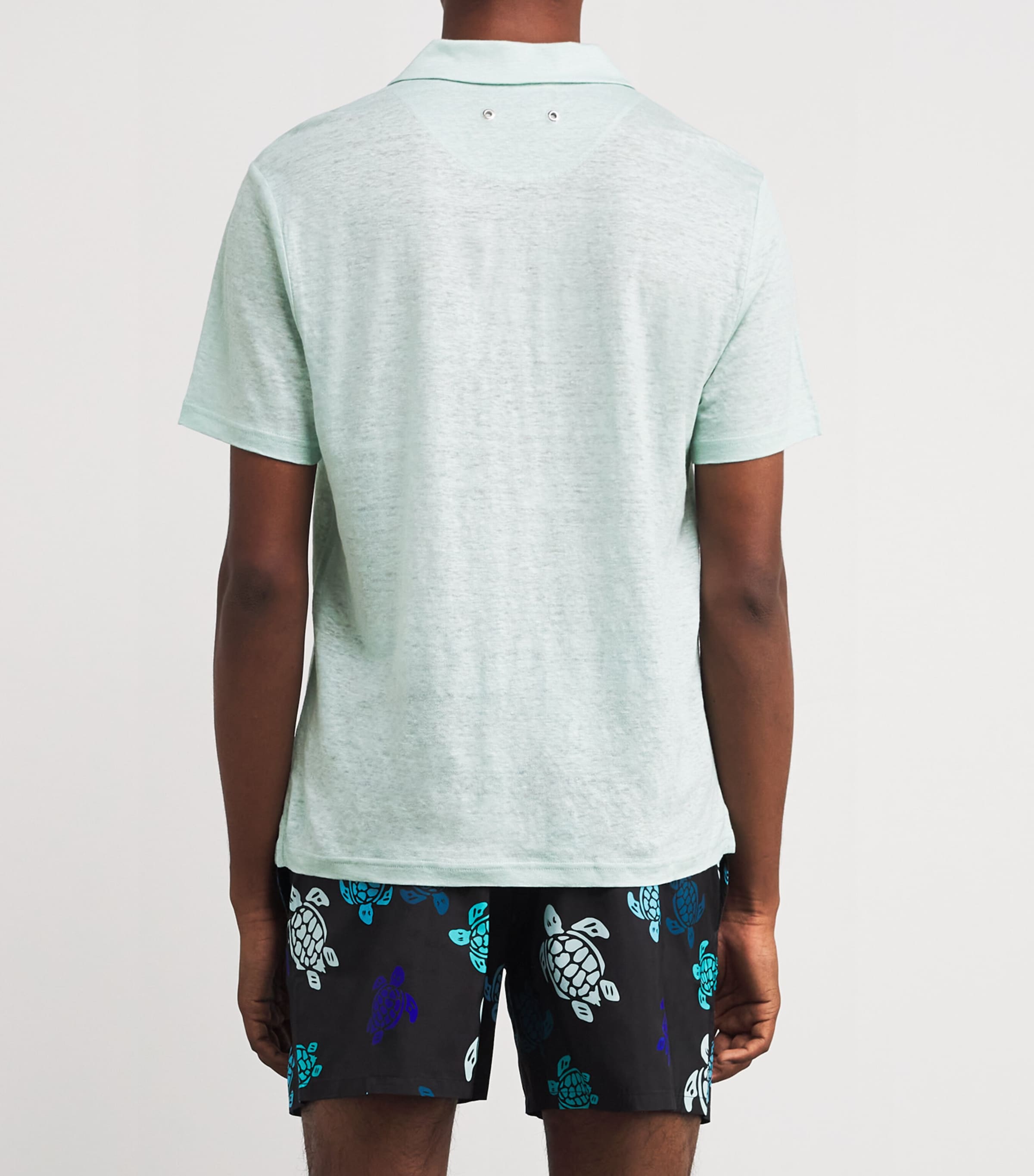 Linen Pyramid Polo Shirt 315-PACIFIC Image 4