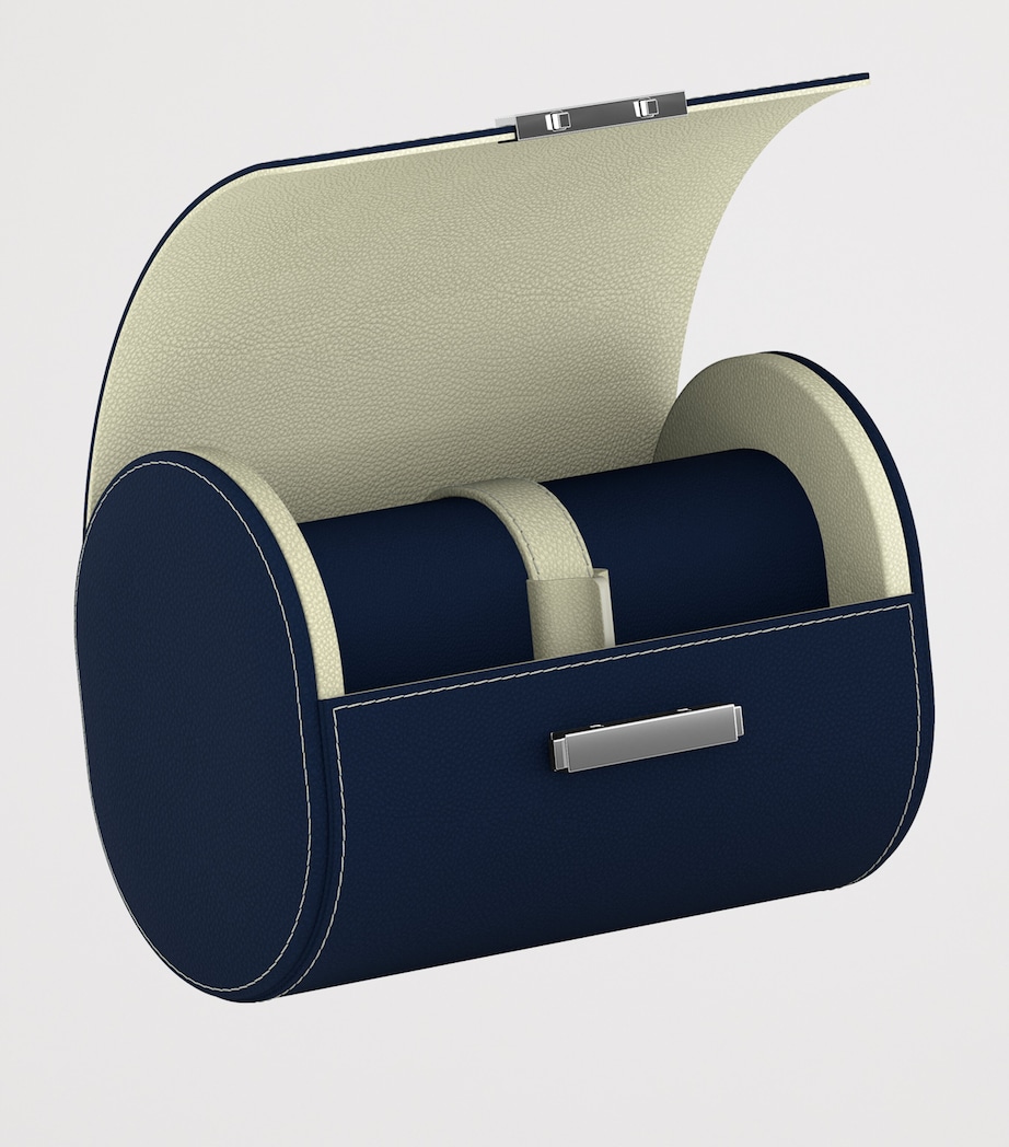 Scatola Del Tempo Leather Pochette 2 Watch Case Duo Navy/cream Image 2